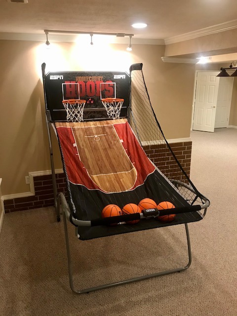 Hall of Games EZ Fold Premium Indoor Arcade Basketball Game with Steel Frame and Polycarbonate Backboard, Dual Shot Electronic Scoring with 6 Size 3 Balls Included, Perfect for Basement Game Rooms customer photo 2