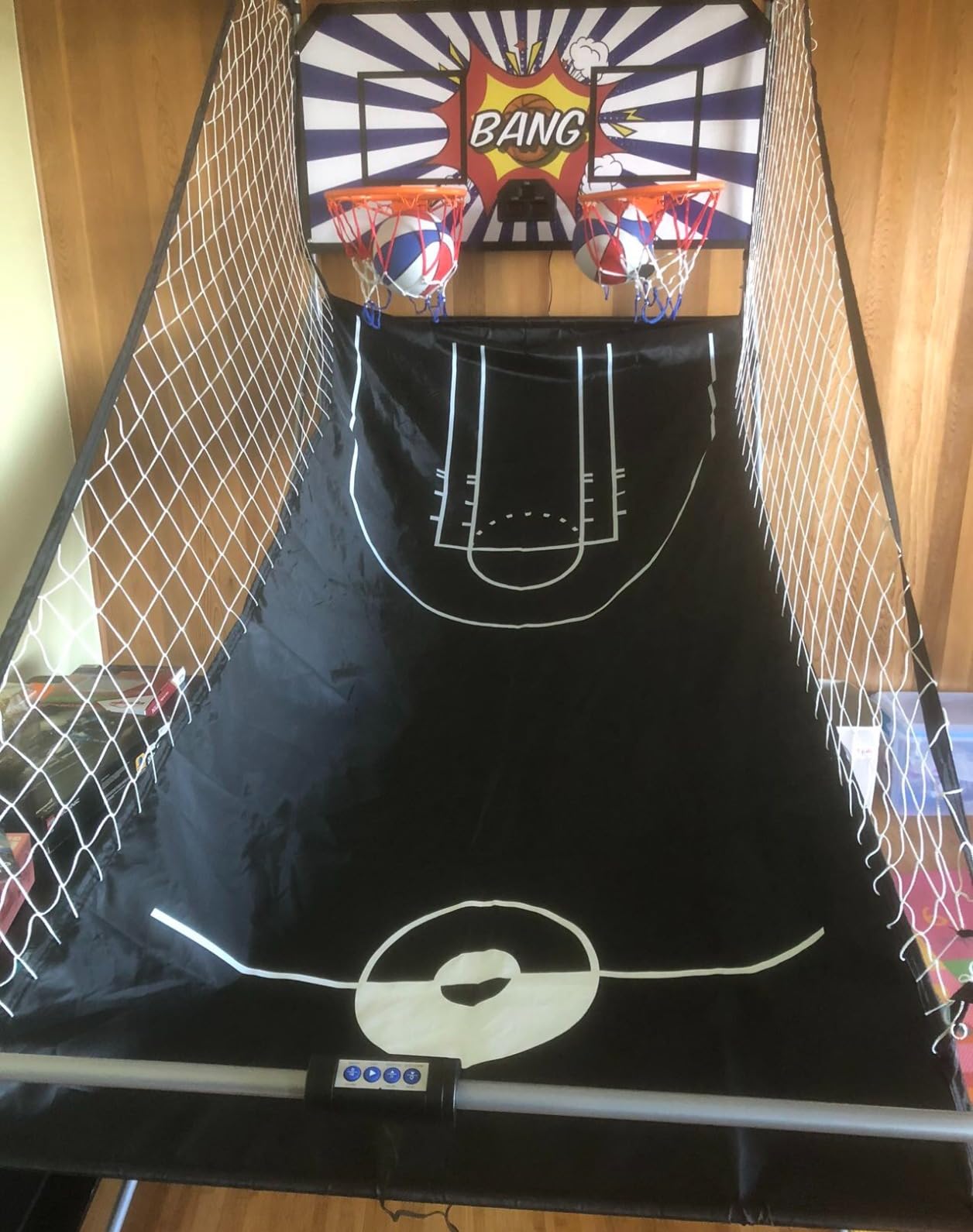 Giantex Foldable Basketball Arcade Game, 8 Game Options, Electronic Double Shot 2 Player w/ 4 Balls and LED Scoring System, Indoor Basketball Game for Kids, Adults customer photo 2