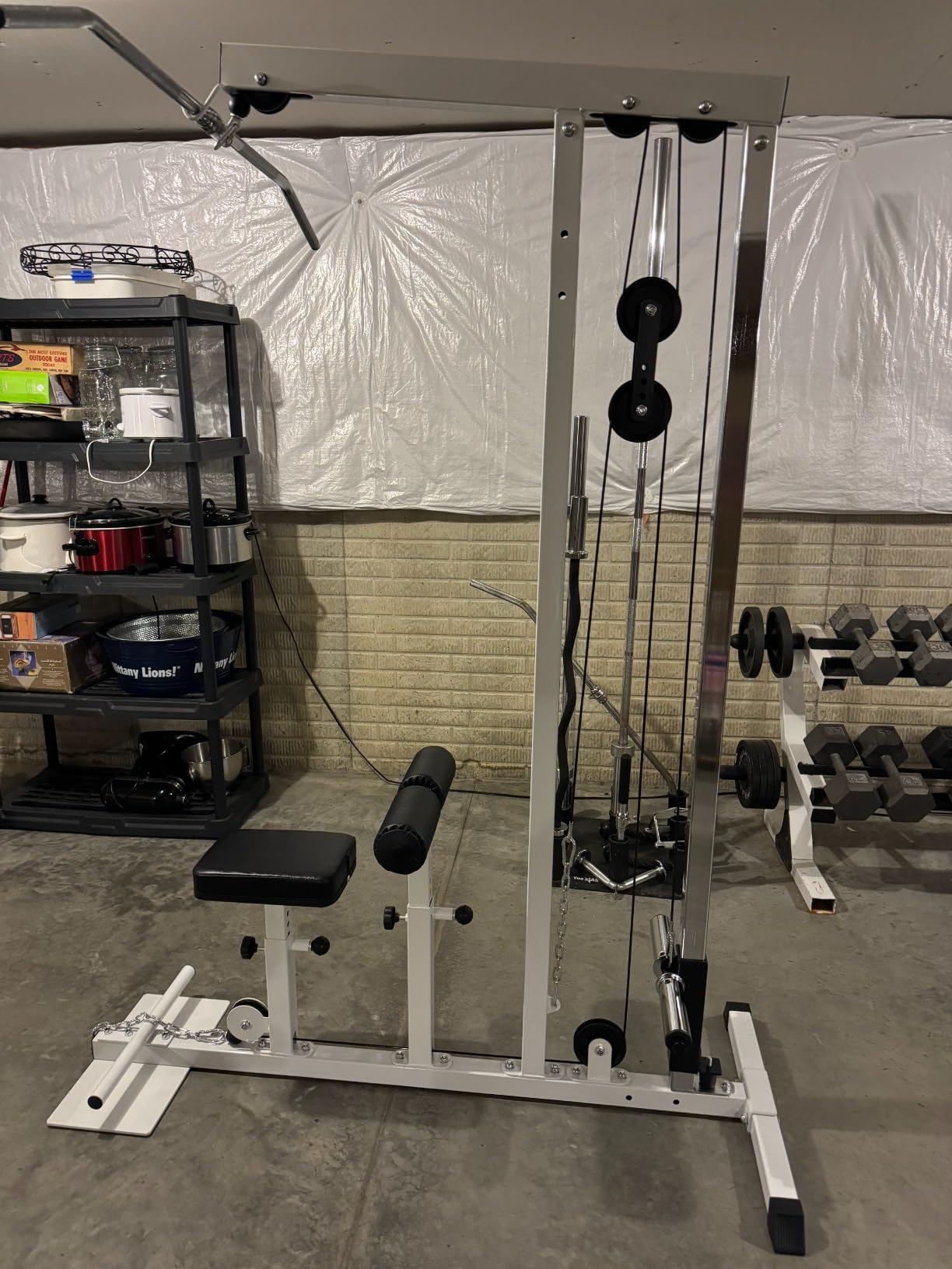 DF910 LAT Pull-Down Machine – 500 LBS Capacity – LAT Tower Cable Machine with High and Low Row Pulley Station - for Standard and Olympic Plates - Home Gym Fitness Equipment by Deltech Fitness customer photo 1