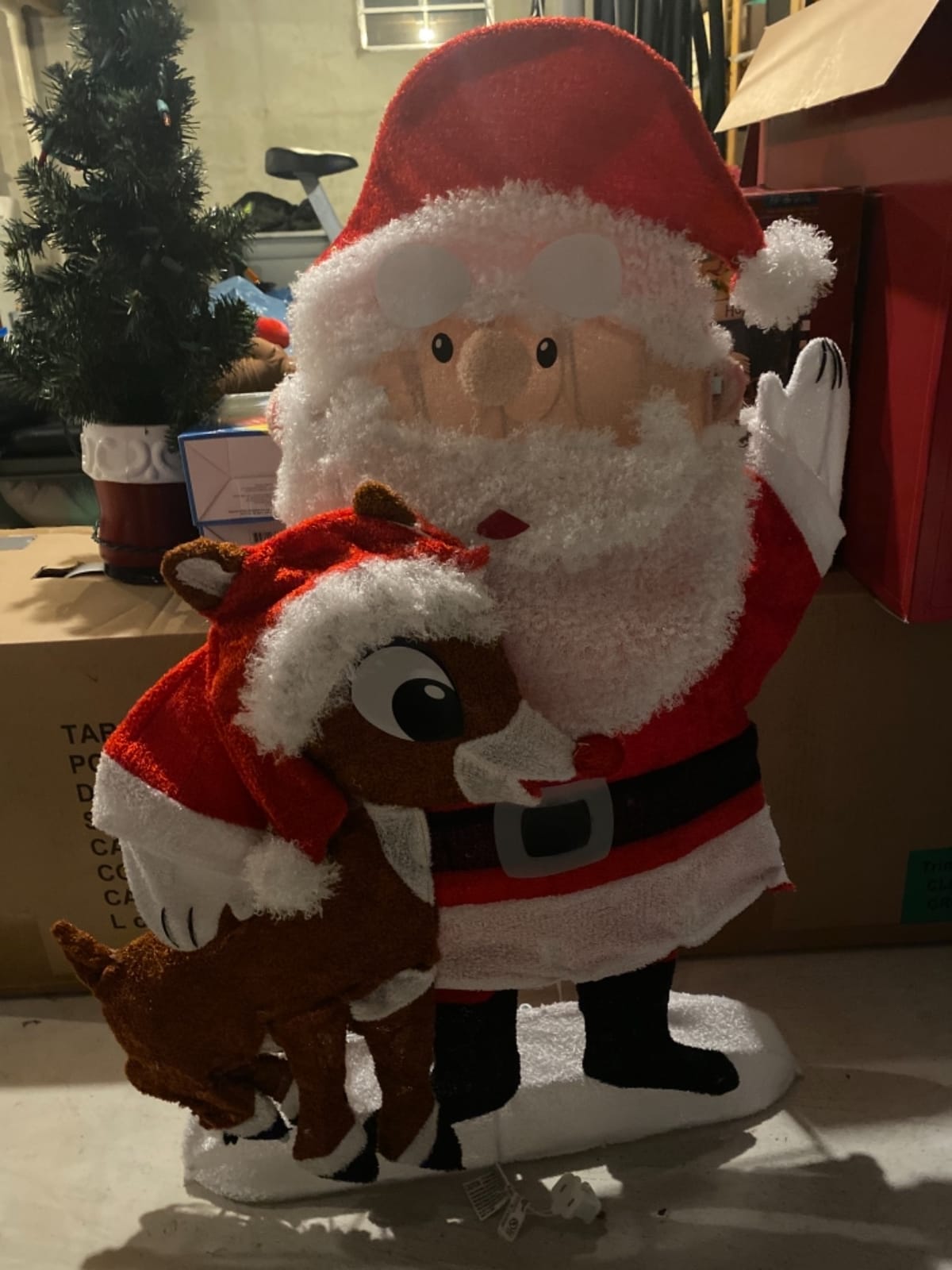 PRODUCTWORKS 32-Inch Pre-Lit Santa and Rudolph Christmas Yard Decoration, 70 Lights customer photo 2