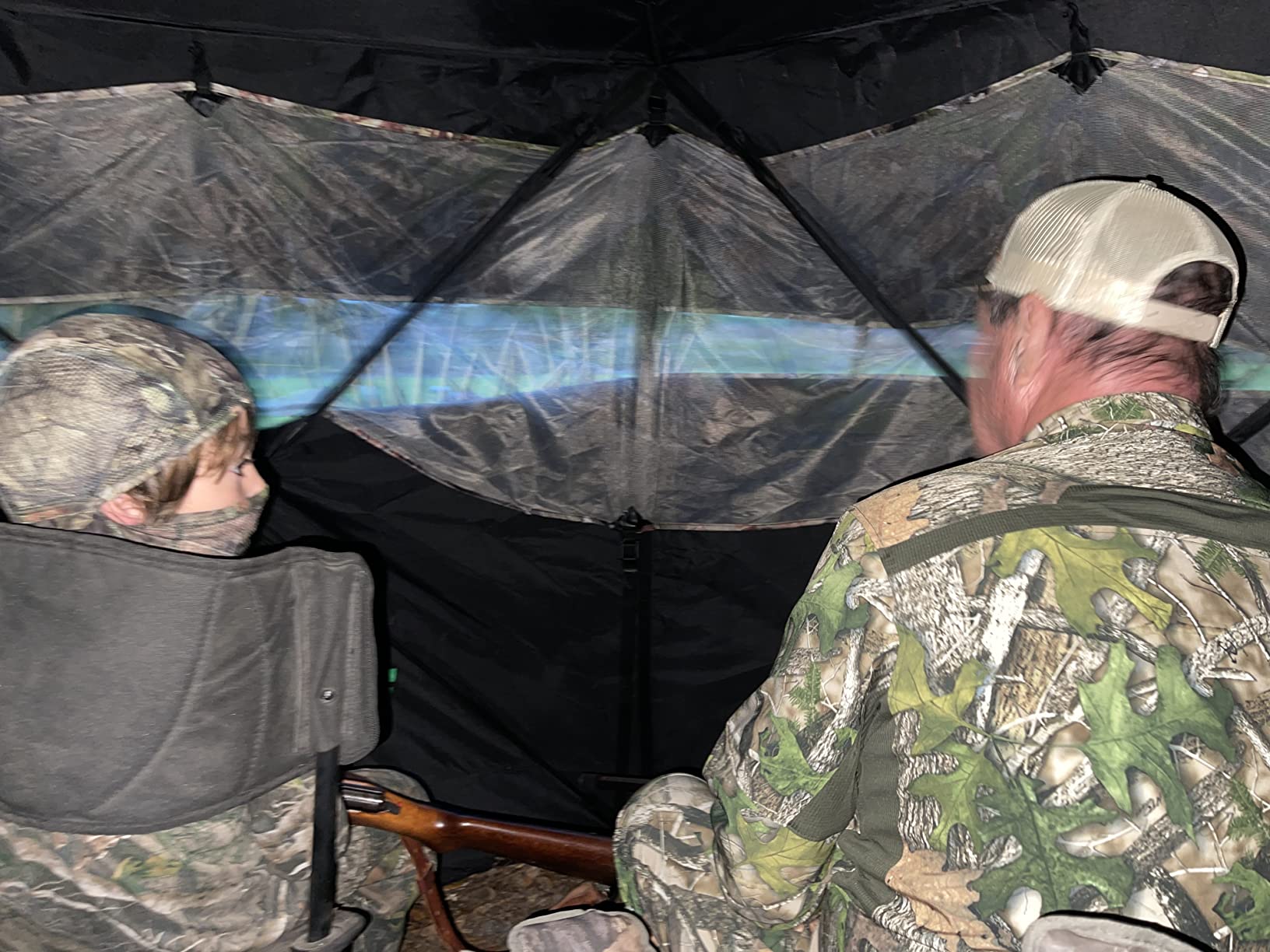 Barronett Blinds Ox Portable Hunting Blind, Pop-Up Hub Blind, Durable Oxhide Fabric, Panoramic Shooting Window, Bloodtrail Backwoods customer photo 2