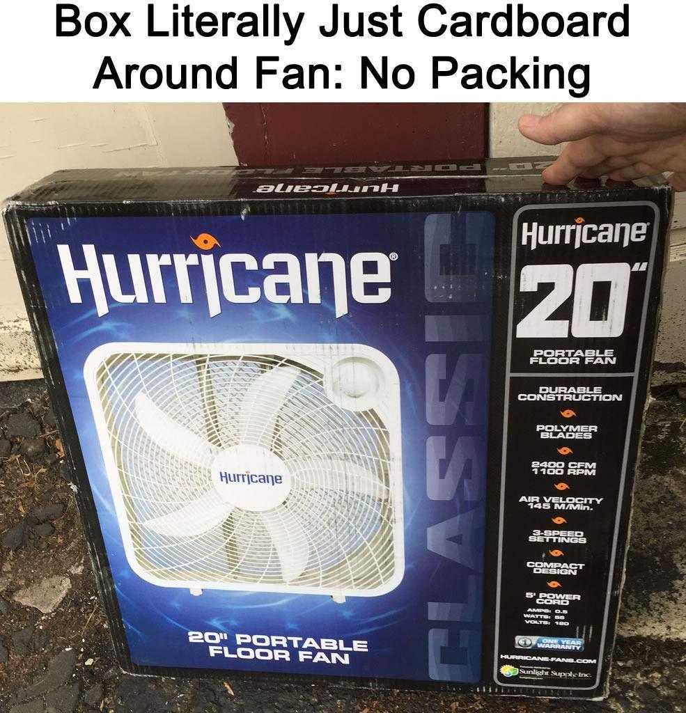 Hurricane Classic Floor Box Fan with 3 Speed Settings, White - 20in customer photo 1
