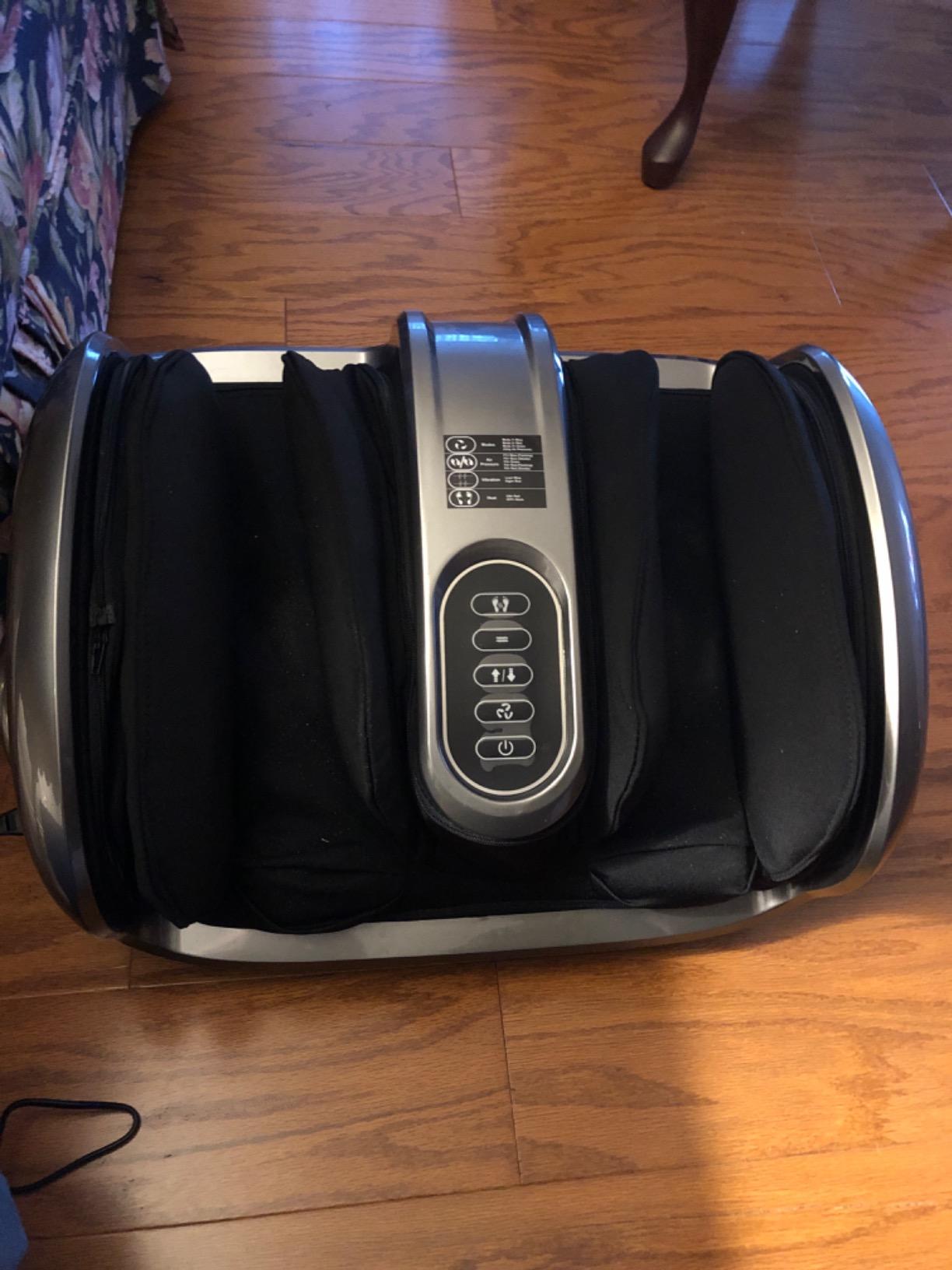 Miko Shiatsu Foot Massager with Heat and Deep Kneading | Charcoal; circulation and pain relief; for plantar fasciitis, neuropathy and diabetics; fits size 15 customer photo 2