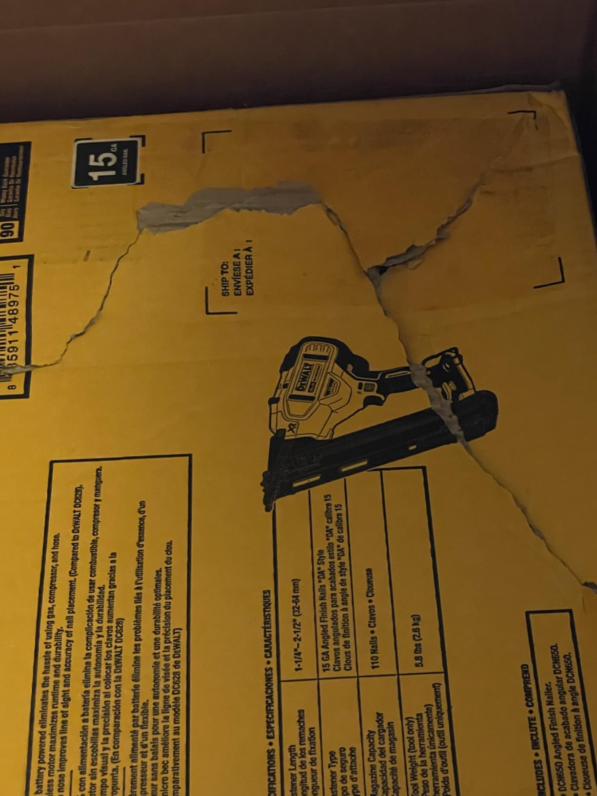 20V MAX XR Lithium-Ion Cordless 15-Gauge Angled Finish Nailer (Tool Only) customer photo 2