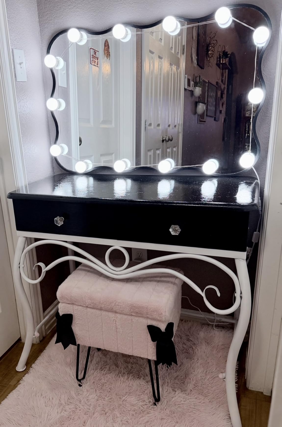 Waneway 14 Bulb Vanity Lights for Mirror, Plug-in Power Adapter & Touch Dimmer, 6,000K, 1350 Lumens (Mirror Not Included) customer photo 1