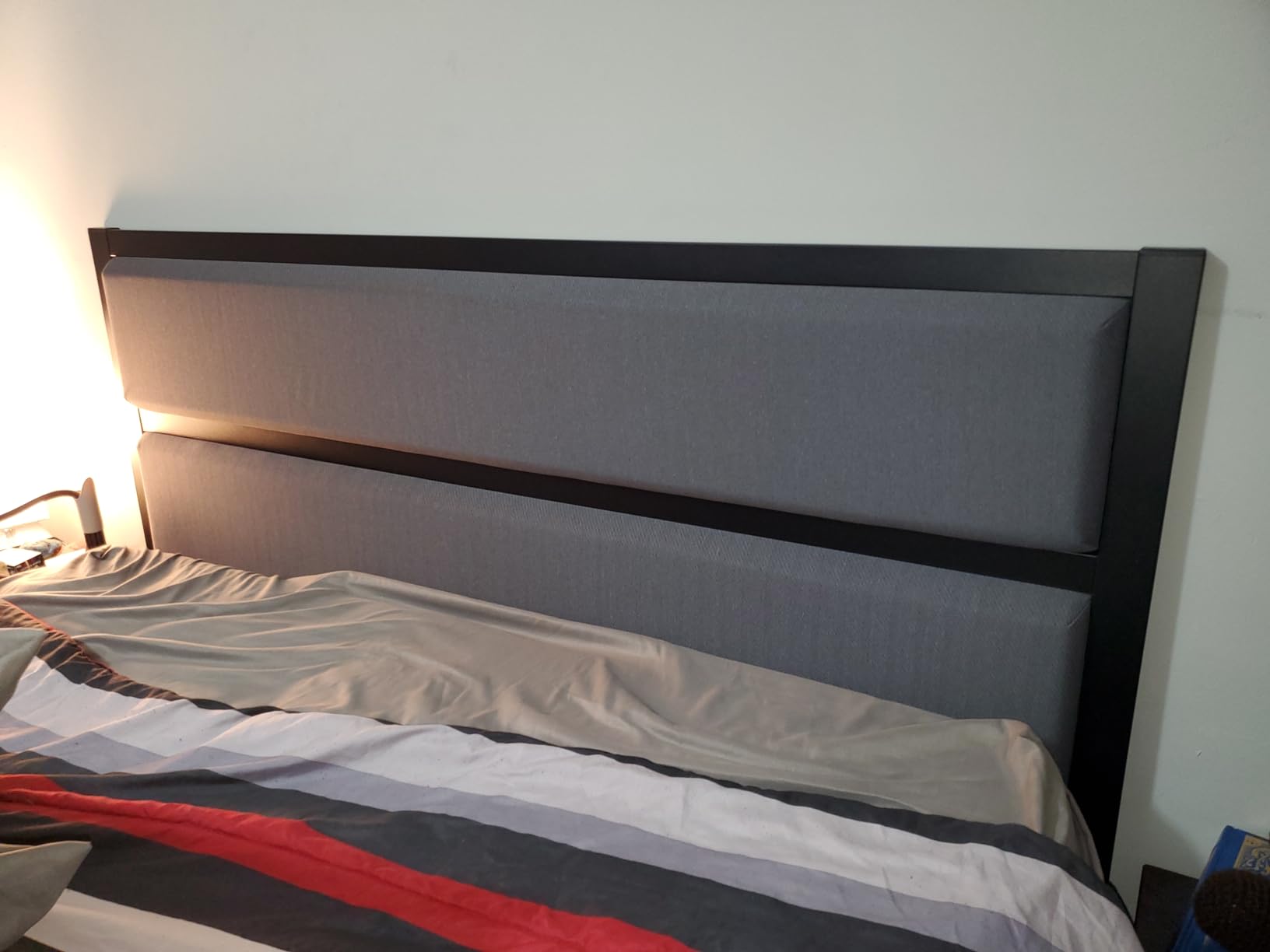 Zinus Modern Studio Upholstered Metal Headboard, Full customer photo 2
