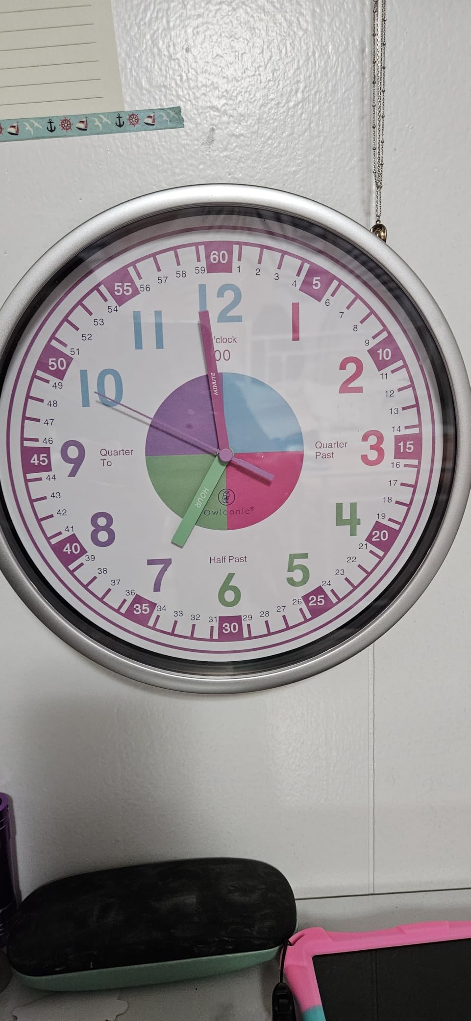 Kids Wall Clock - Learning Clock, Silent 10in, Classroom & Homeschool customer photo 1