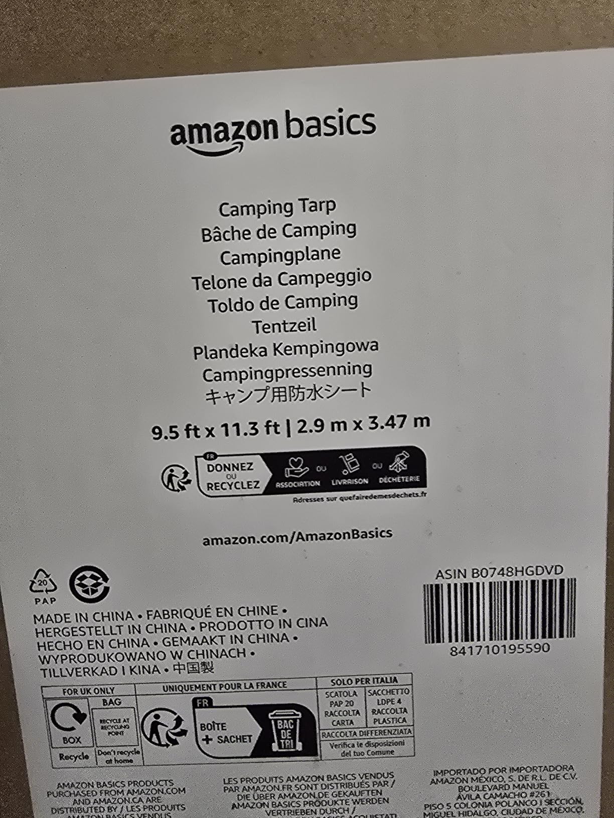 Amazon Basics Waterproof Multipurpose Camping Tarp with Reinforced Corners and Edges, Protective Cover, 9.5 x 11.3 Feet, Dark Green customer photo 2