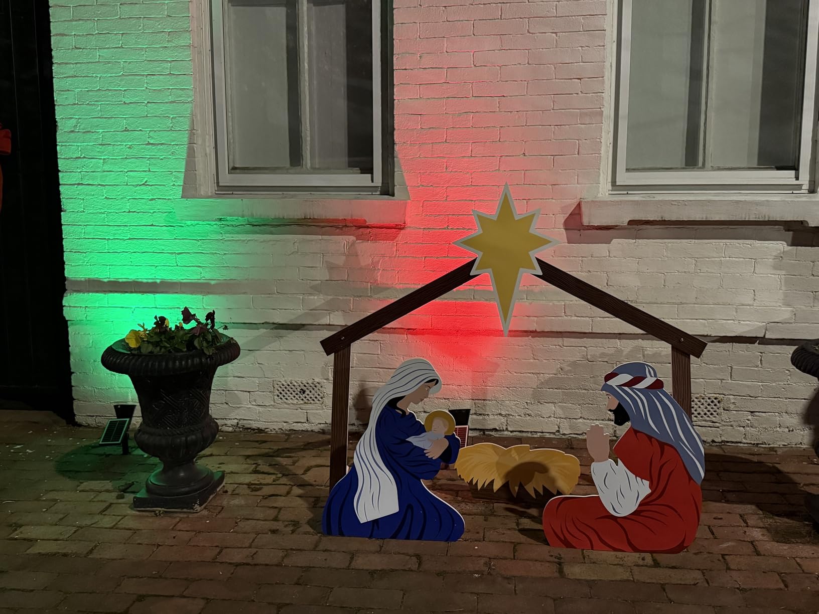 Holy Family Nativity Scene - 3 Weatherproof Nativity Set Figures for Outdoor Christmas Decoration - Easy to Assemble & Store - Life-Size, Colorful customer photo 1