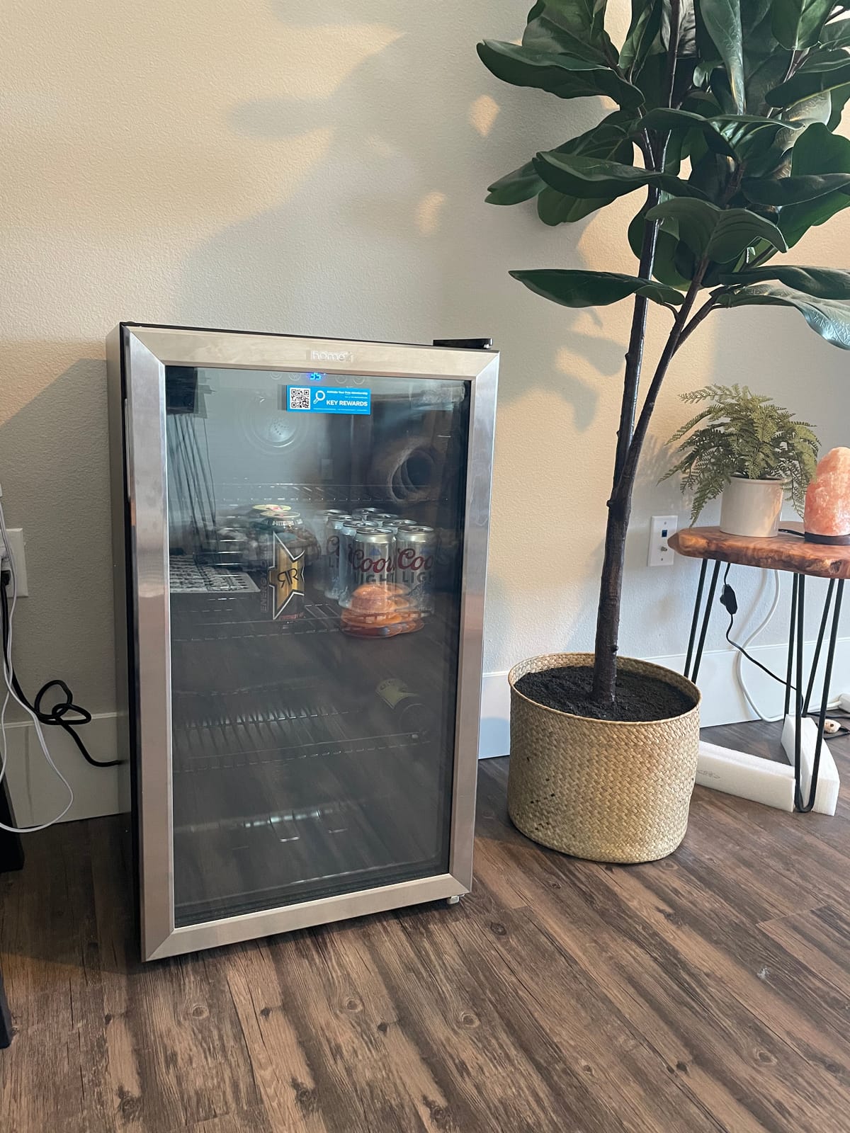 hOmeLabs Beverage Refrigerator and Cooler - Mini Fridge with Glass Door for Soda Beer or Wine - 120 Cans Capacity - Small Drink Dispenser Machine for Office or Bar with Adjustable Removable Shelves customer photo 2