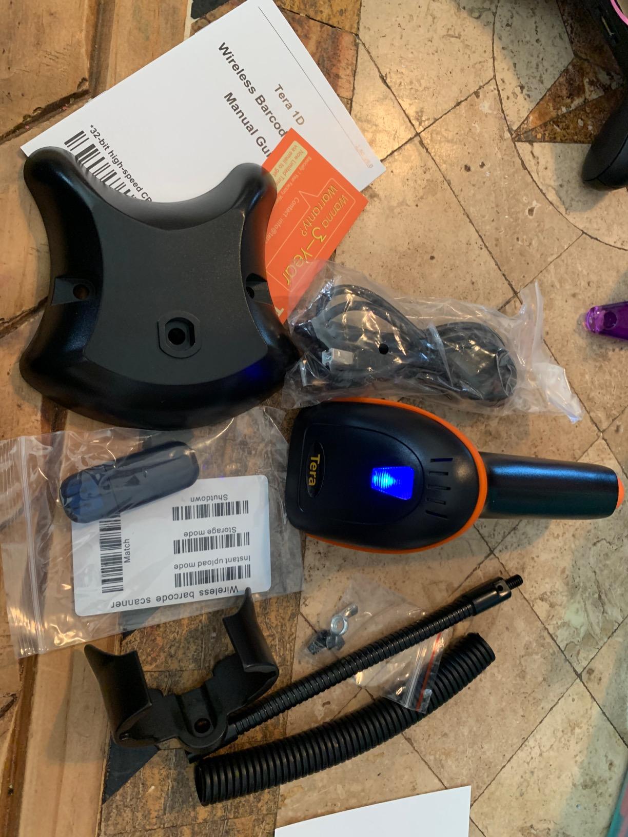Tera Barcode Scanner Wireless 1D Laser Cordless Barcode Reader with Battery Level Indicator, Versatile 2 in 1 2.4Ghz Wireless and USB 2.0 Wired customer photo 2