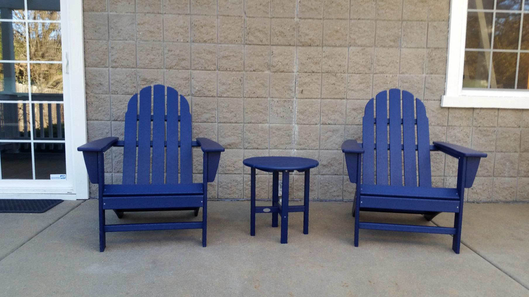 Polywood Vineyard Adirondack Chair, Outdoor Patio Furniture, All-Weather Composite, Pool Deck Garden Chair, Made in USA, Slate Grey customer photo 1