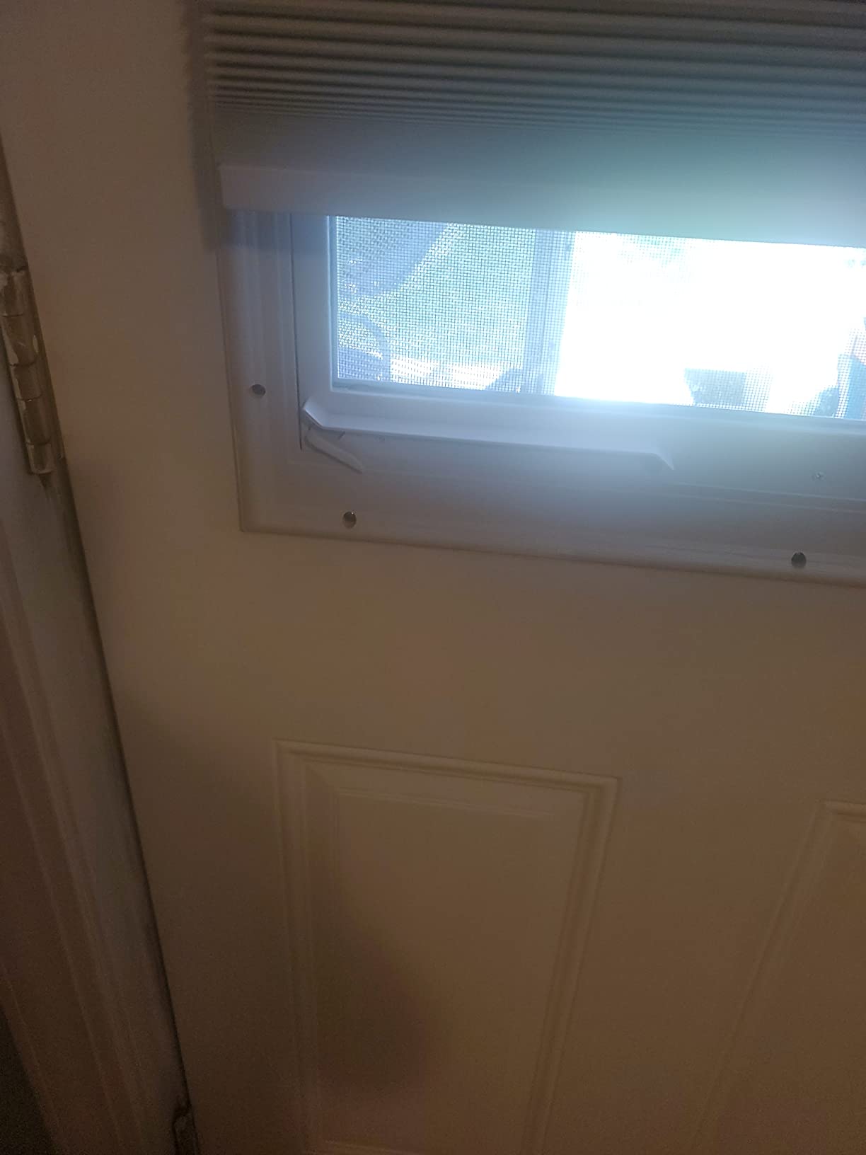 National Door Company ZZ364690L Fiberglass, Primed, Left Hand Outswing, Prehung Door, 1/2 Lite 2-Panel, Clear Glass with Venting Screen, 32
