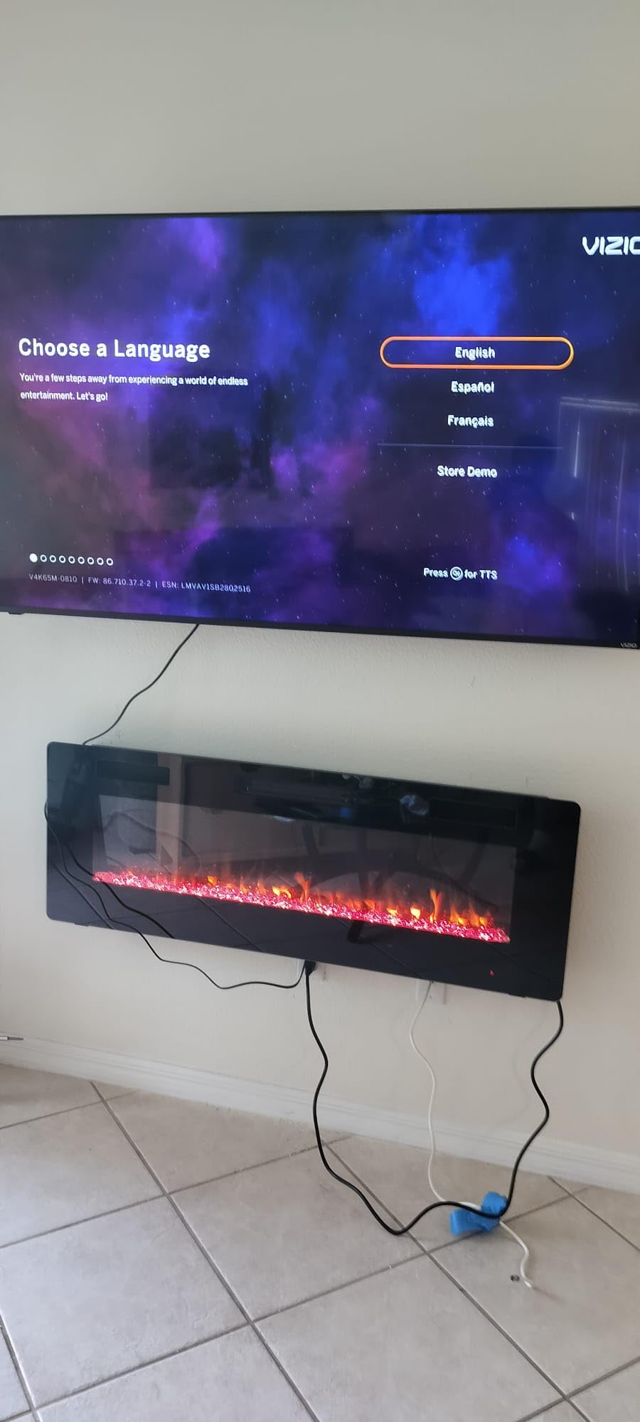 60 inch Electric Fireplace Recessed and Wall Mounted Insert customer photo 1