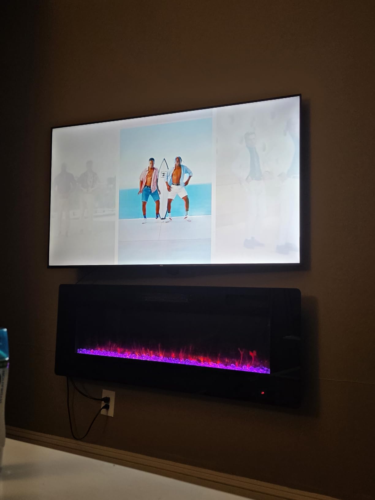 60 inch Electric Fireplace Recessed and Wall Mounted Insert customer photo 2