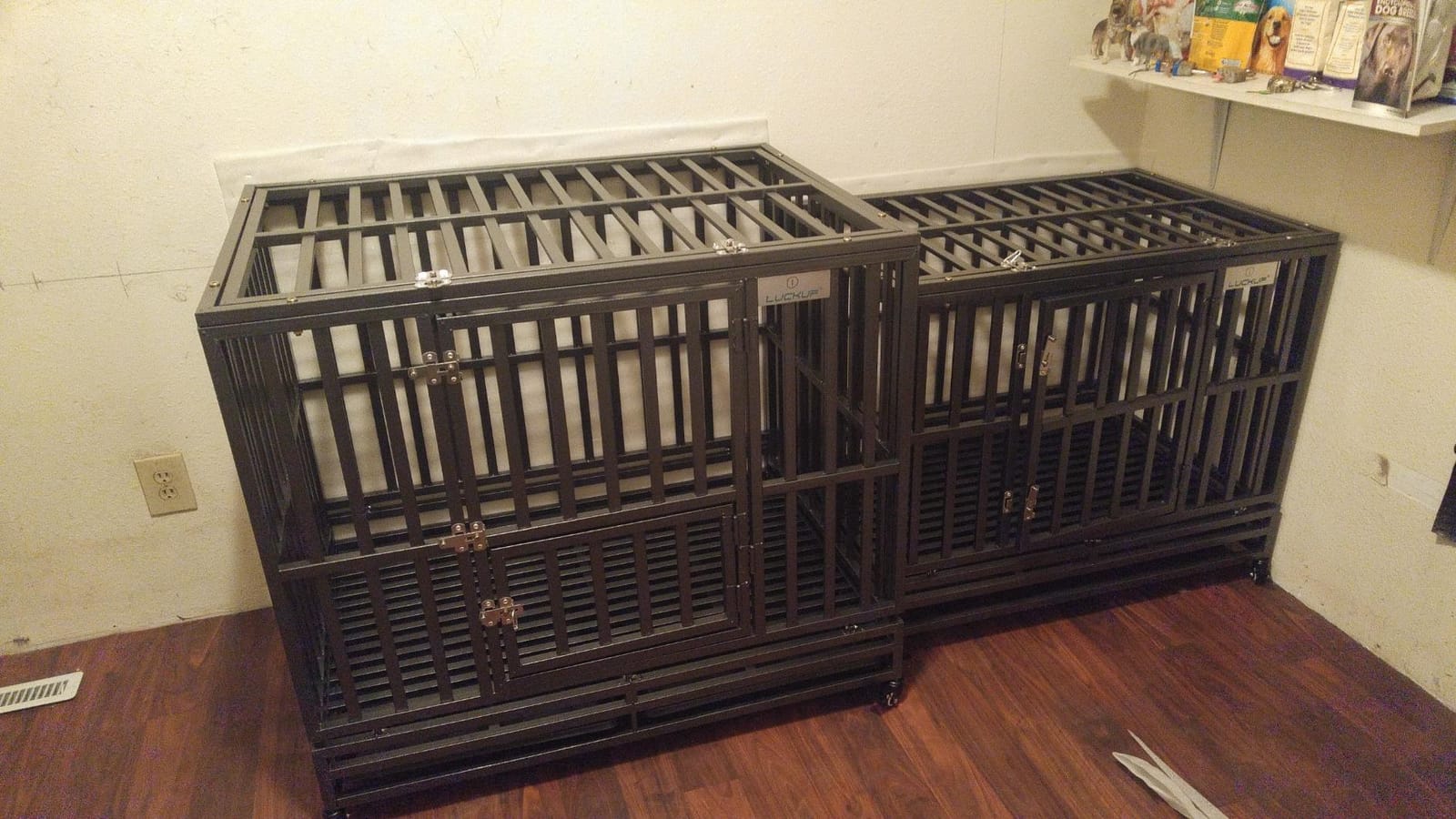 LUCKUP 38 Inch Heavy Duty Dog Cage Metal Kennel and Crate for Large Dogs,Easy to Assemble Pet Playpen with Four Wheels,Black … … customer photo 1