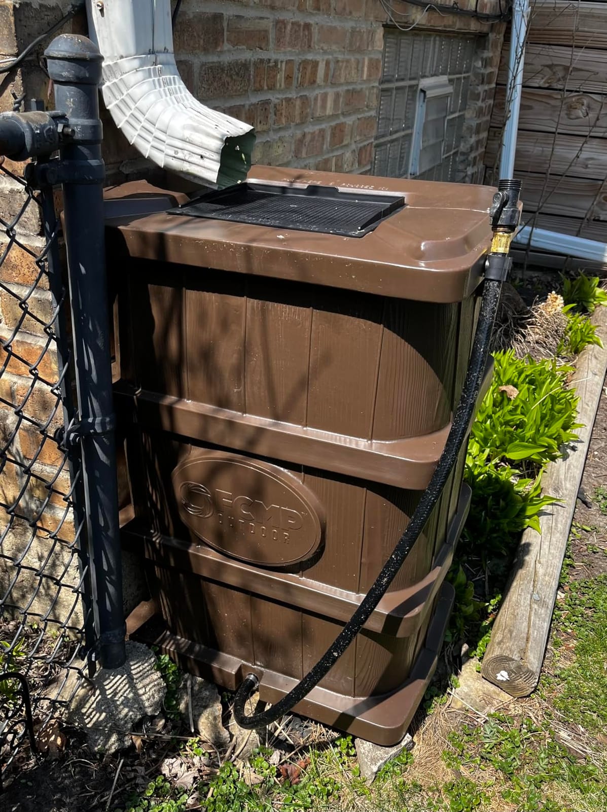 FCMP Outdoor Slim Line Design Rain Barrel, 45 Gallon, Brown customer photo 1