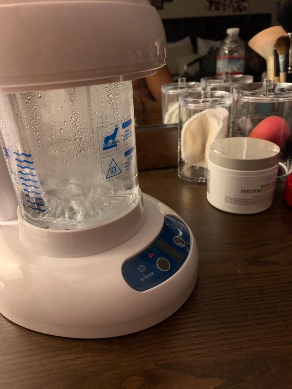 Facial Steamer, Ozone Nano Ionic Face Steamer for Deep Cleaning | Extendable arm with 360° rotating nozzle, 400ml water tank provides 40 minutes of steam for daily skincare at home or salon customer photo 2