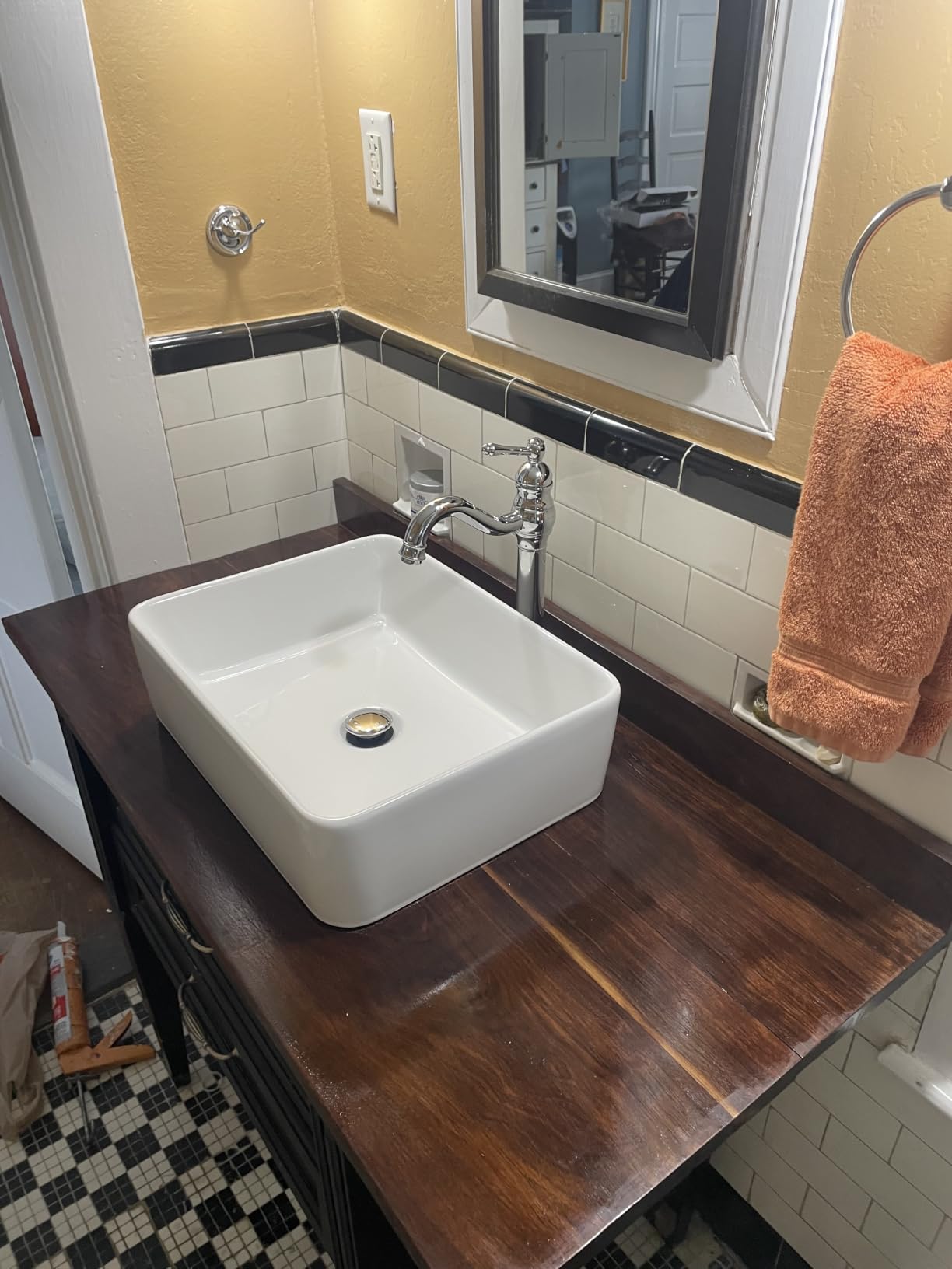 Lordear Vessel Sink Rectangle 19 Inch Bathroom Sink,Rectangular Modern Above Counter Bathroom Sinks White 19x15 Inch Porcelain Ceramic Vessel Vanity Sink Art Basin customer photo 1