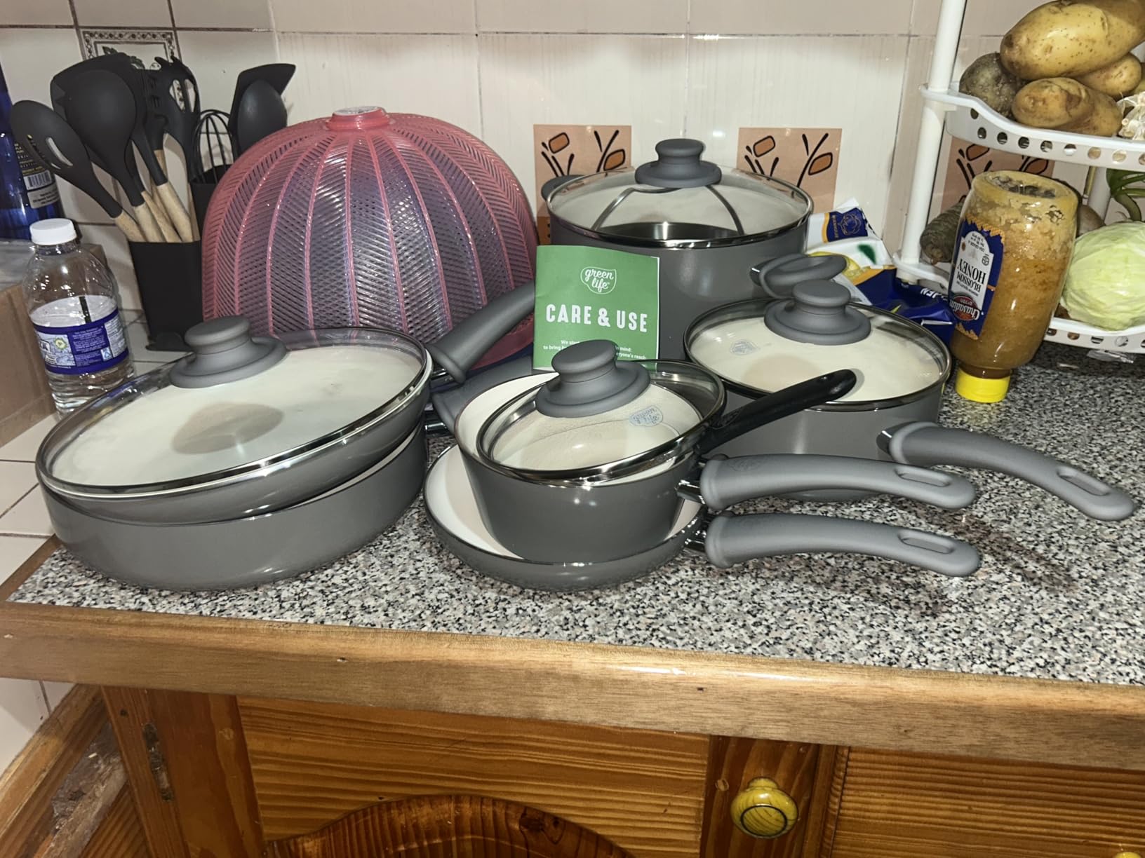 GreenLife 16 Piece Ceramic Nonstick Pots & Pans Cookware Set, Black | PFAS-Free Nonstick Coating, Stockpot, Frying Pans, Saucepans, Sauté Pan, Stay-Cool Handles, Dishwasher & Oven Safe up to 350F customer photo 1