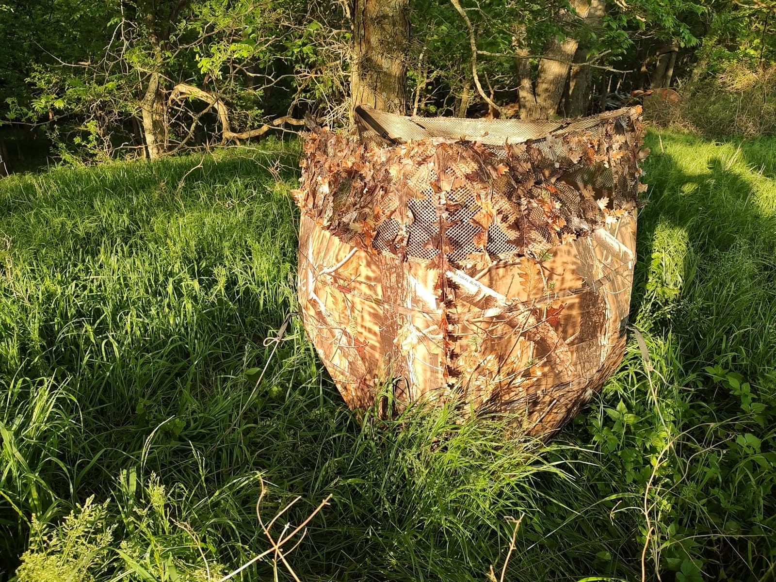 AUSCAMOTEK Pop Up Ground Blind for Deer Duck Turkey Hunting Portable Quick Setup Lightweight Green/Brown/Dry Grass Ground Peg Included customer photo 2