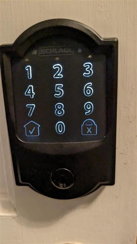 Schlage Encode Smart WiFi Deadbolt Lock with Century Trim, Satin Nickel | Keyless entry door lock, Touchscreen keypad, App control, Alexa, Google Home, Ring & Airbnb compatible, Certified security customer photo 1