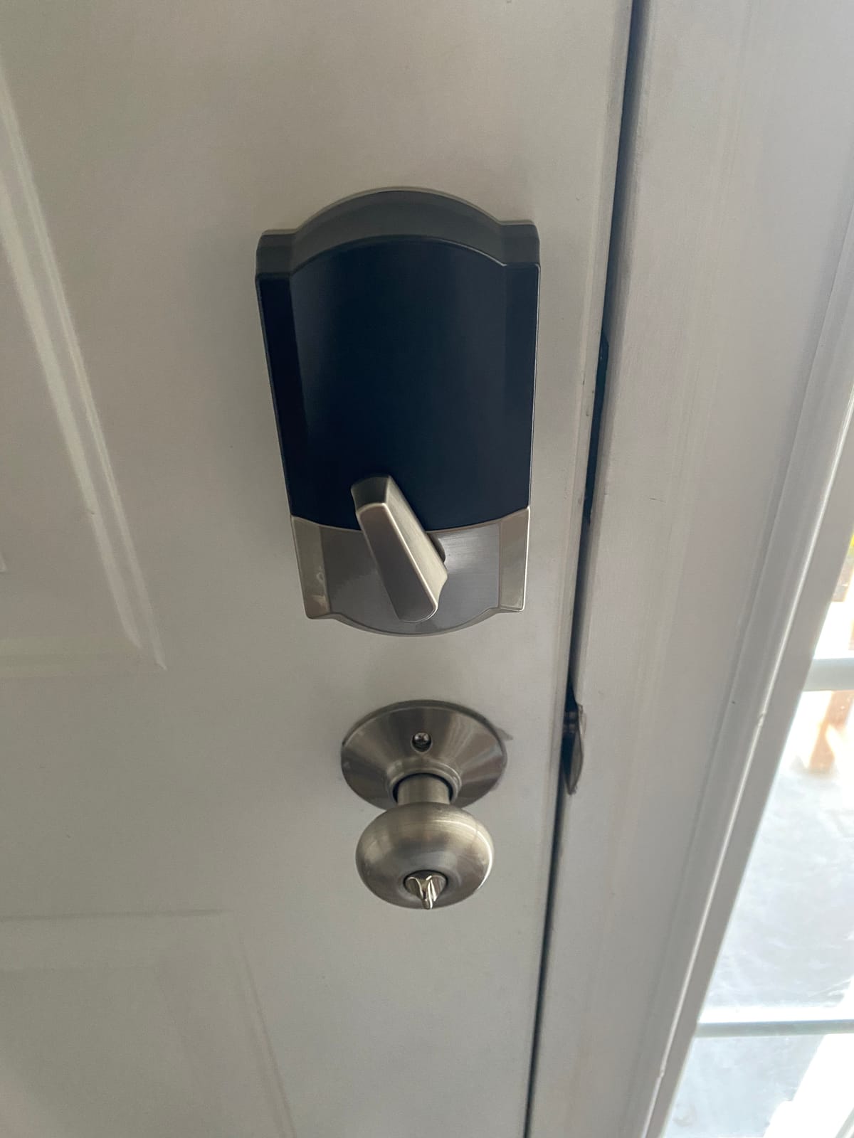 Schlage Encode Smart WiFi Deadbolt Lock with Century Trim, Satin Nickel | Keyless entry door lock, Touchscreen keypad, App control, Alexa, Google Home, Ring & Airbnb compatible, Certified security customer photo 2