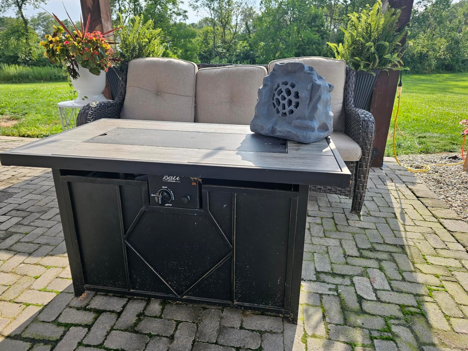 42 inch Propane Fire Pit Patio Outdoor Fire Pit Table Large Rectangular | Propane Fire Pit with Lid and Glass Rock customer photo 1
