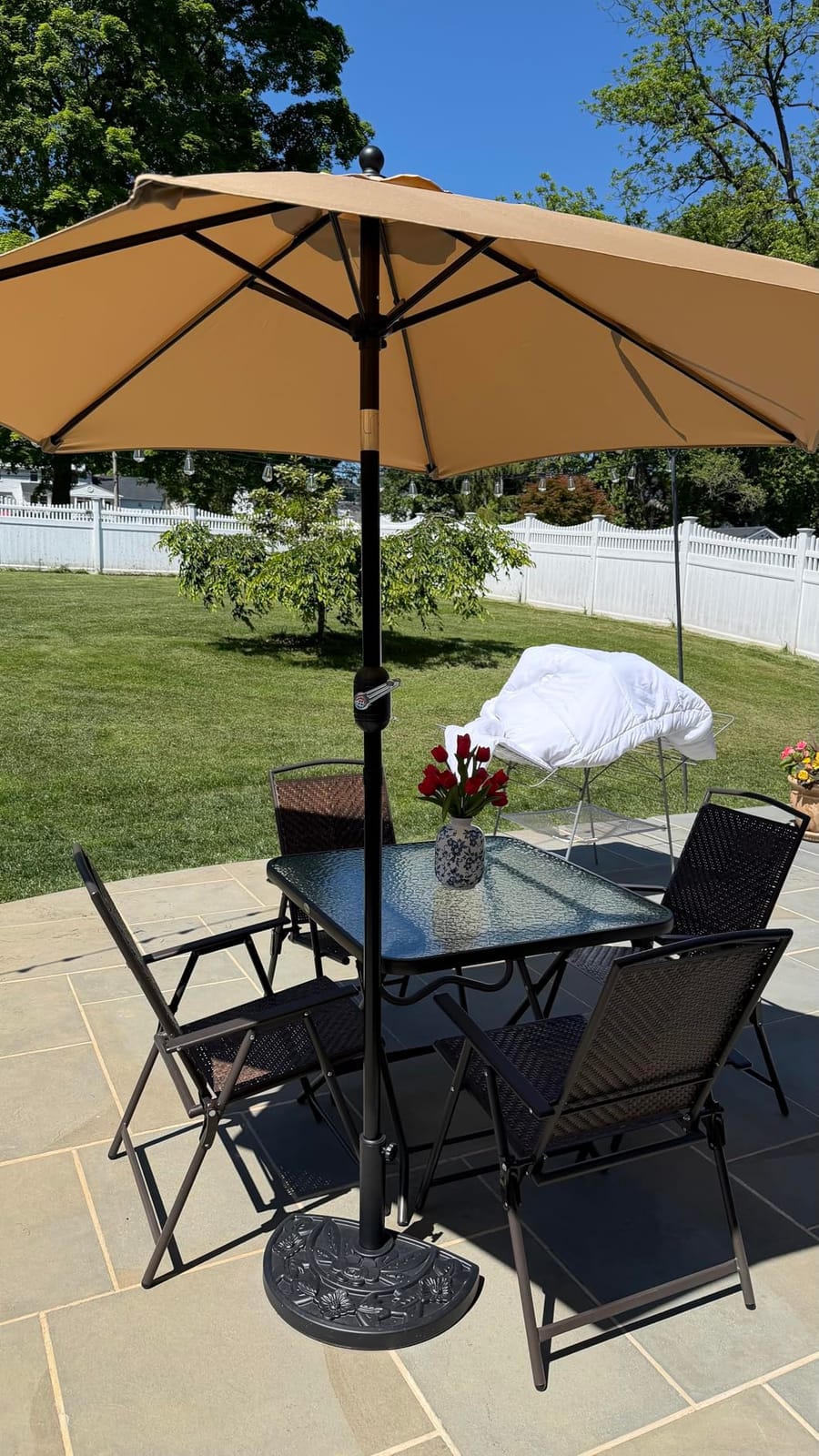 Sunnyglade 7.5' Patio Umbrella Outdoor Table Umbrella Tilt Crank Tan customer photo 1