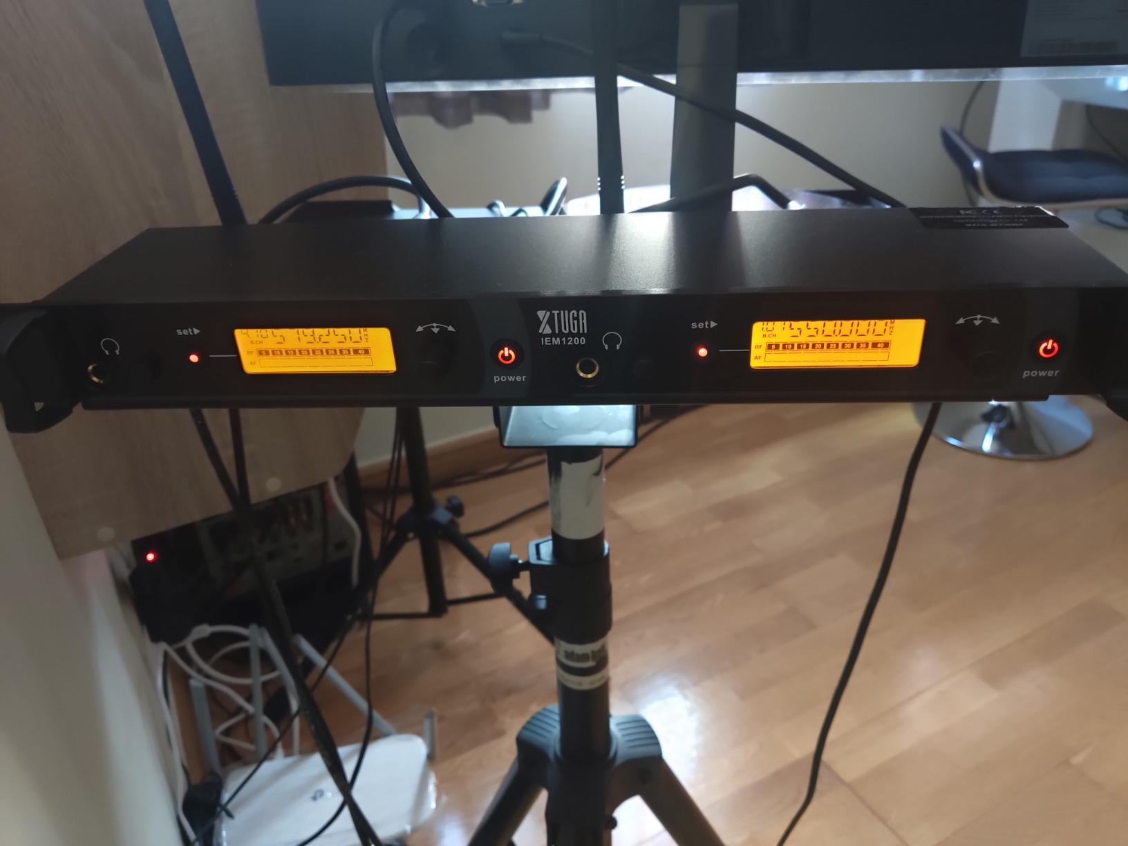 XTUGA in Ear Monitor System Delivering Zero Latency Audio Mixes with 250-350ft Range, Built-in Limiter Circuit and 2-Channel UHF Frequencies for Live Band Performance Monitoring (IEM1200 2 Bodypacks) customer photo 1