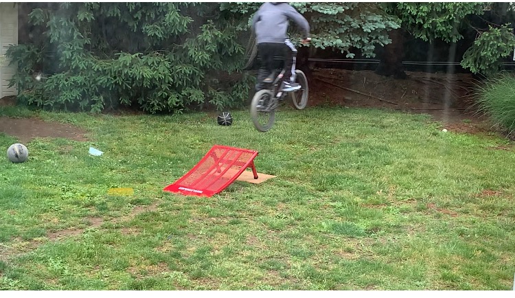 Freshpark Portable BMX Jump Ramp for Bikes & RC Portable & Foldable Design — Backyard Jump Ramp — Weatherproof & Dependable Surface — 47 x 24 x 16 in customer photo 2