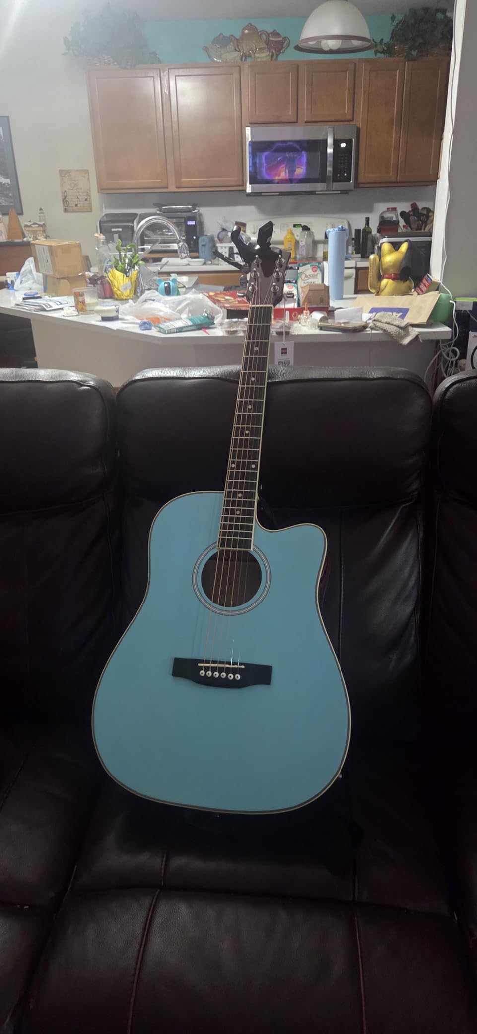 Best Choice Products Beginner Acoustic Electric Guitar Starter Set w/ 41in, All Wood Cutaway Design, Gig Bag, Strap, Picks - Blue customer photo 1