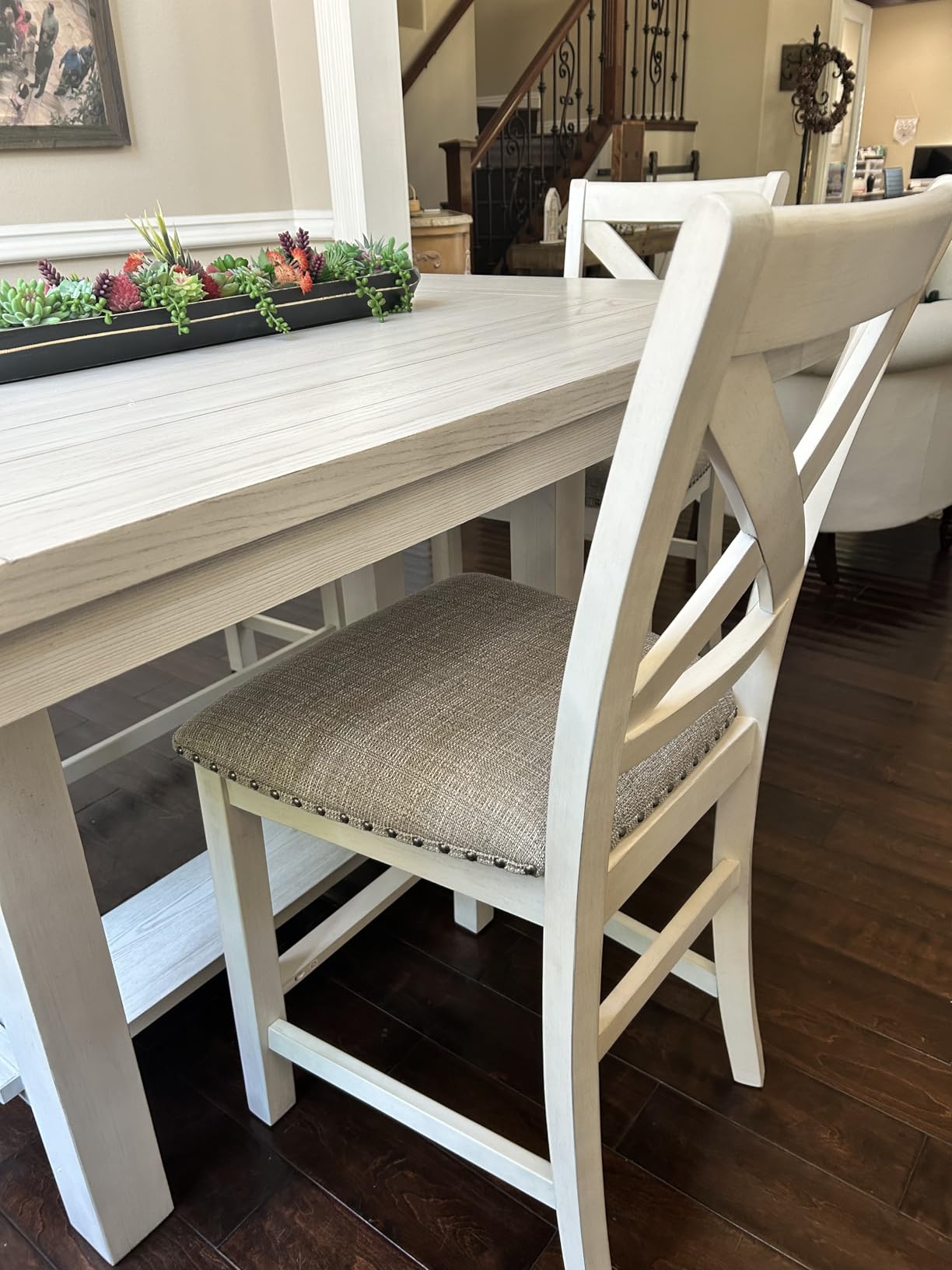 Signature Design by Ashley Caitbrook X-Back Bar Stools Set of 2, Gray customer photo 2