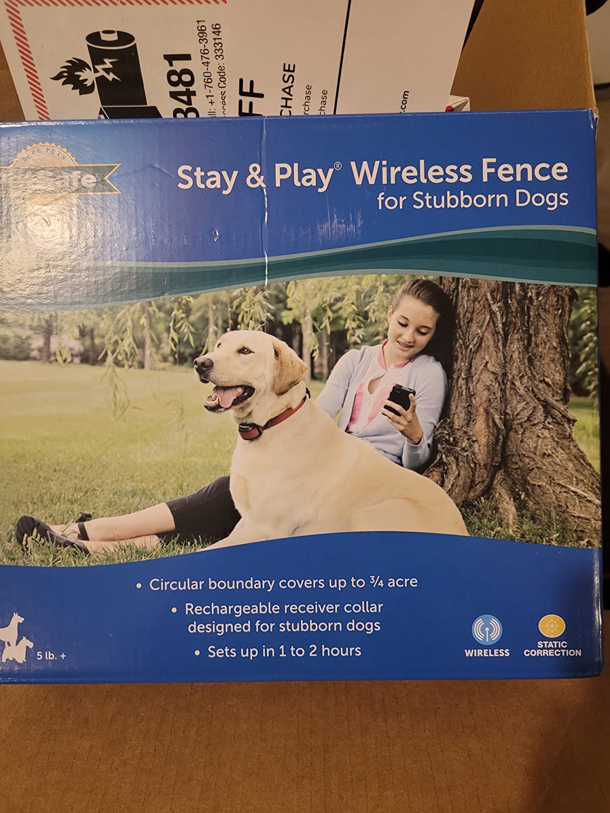 PetSafe Stay & Play Wireless Fence for Stubborn Dogs, Up to 3/4-Acre | Tone-Only Mode Plus 5 Levels of Static Correction, Sets up in Hours, No Digging/Burying Wire, Portable, Dogs 5 lb+ customer photo 1