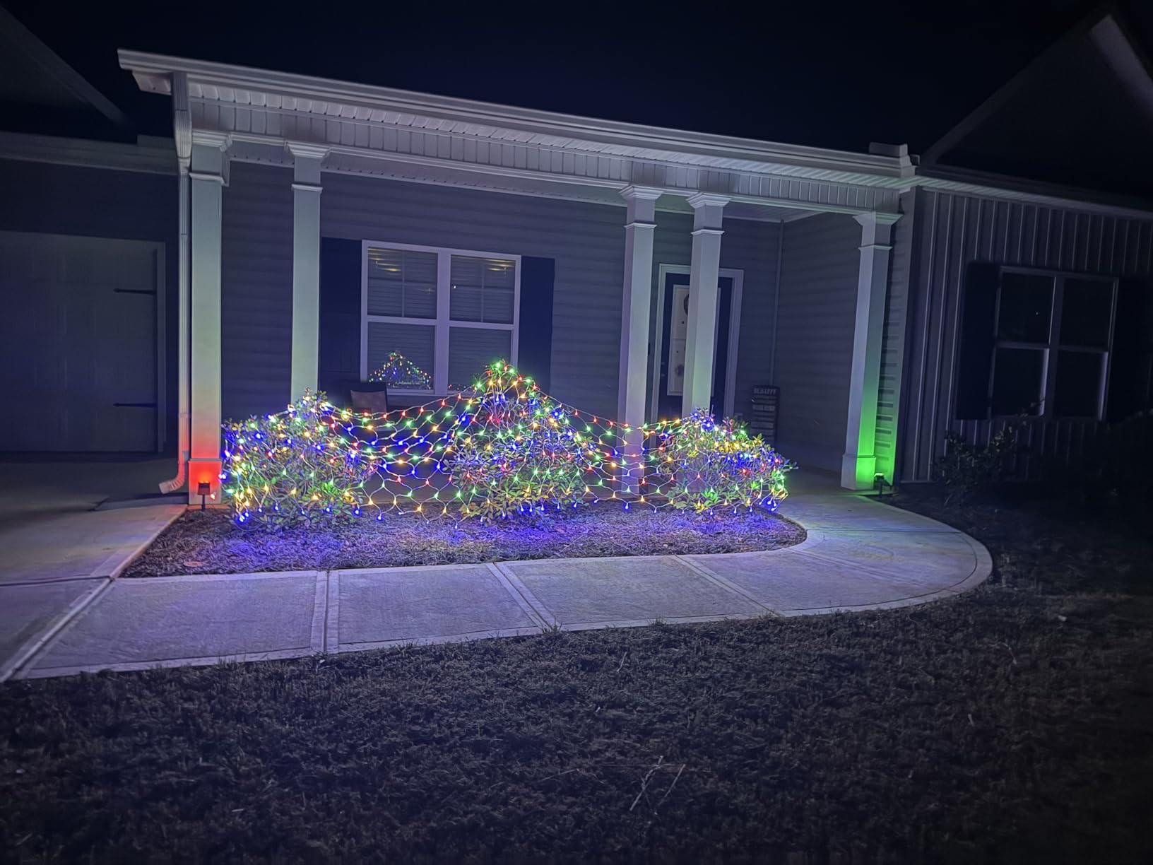 LYHOPE 12ft x 5ft 360 LED Christmas Net Lights, 8 Modes Low Voltage Mesh Christmas Decorative Lights for Xmas Trees, Bushes, Wedding, Garden, Outdoor, Indoor Decor (Multi-Color) customer photo 2