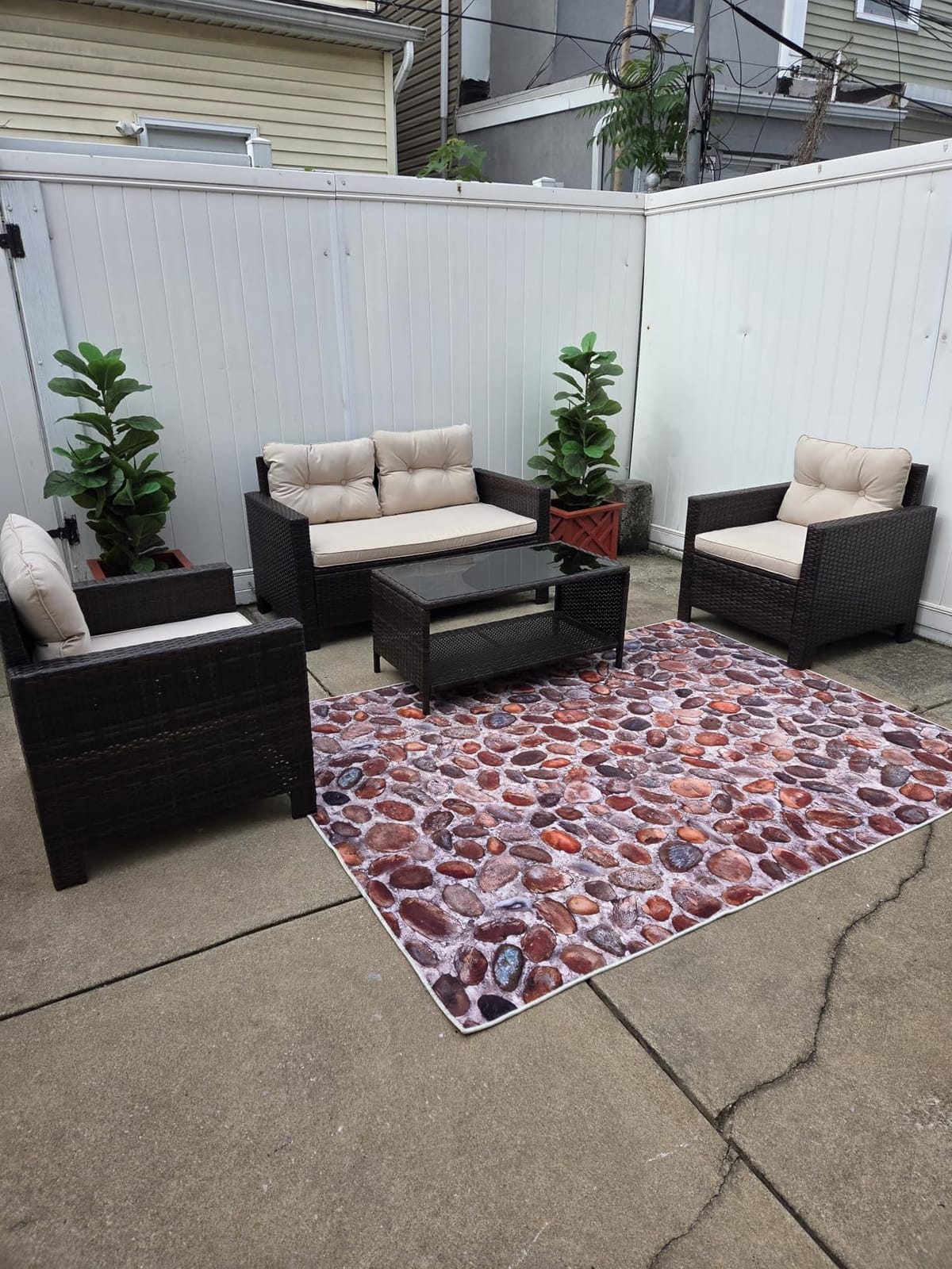 Homall 4 Pieces Patio Furniture Sets Wicker Chair Conversation Sofa customer photo 1