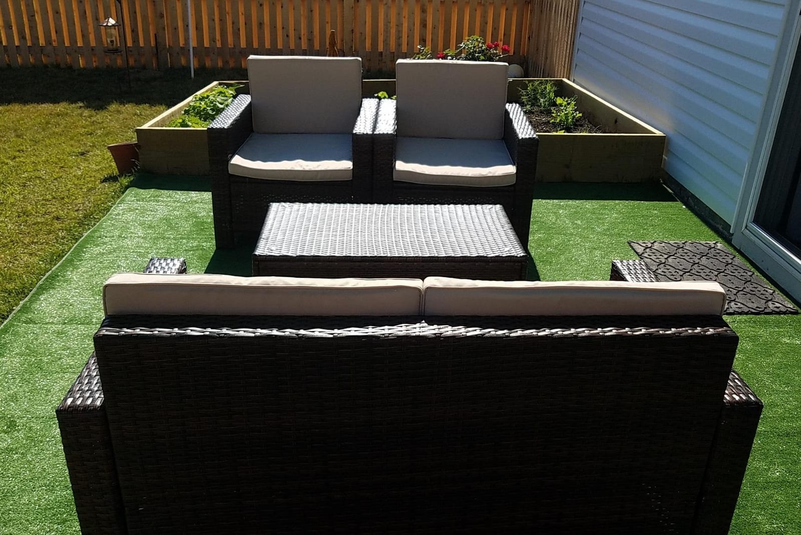 Homall 4 Pieces Patio Furniture Sets Wicker Chair Conversation Sofa customer photo 2