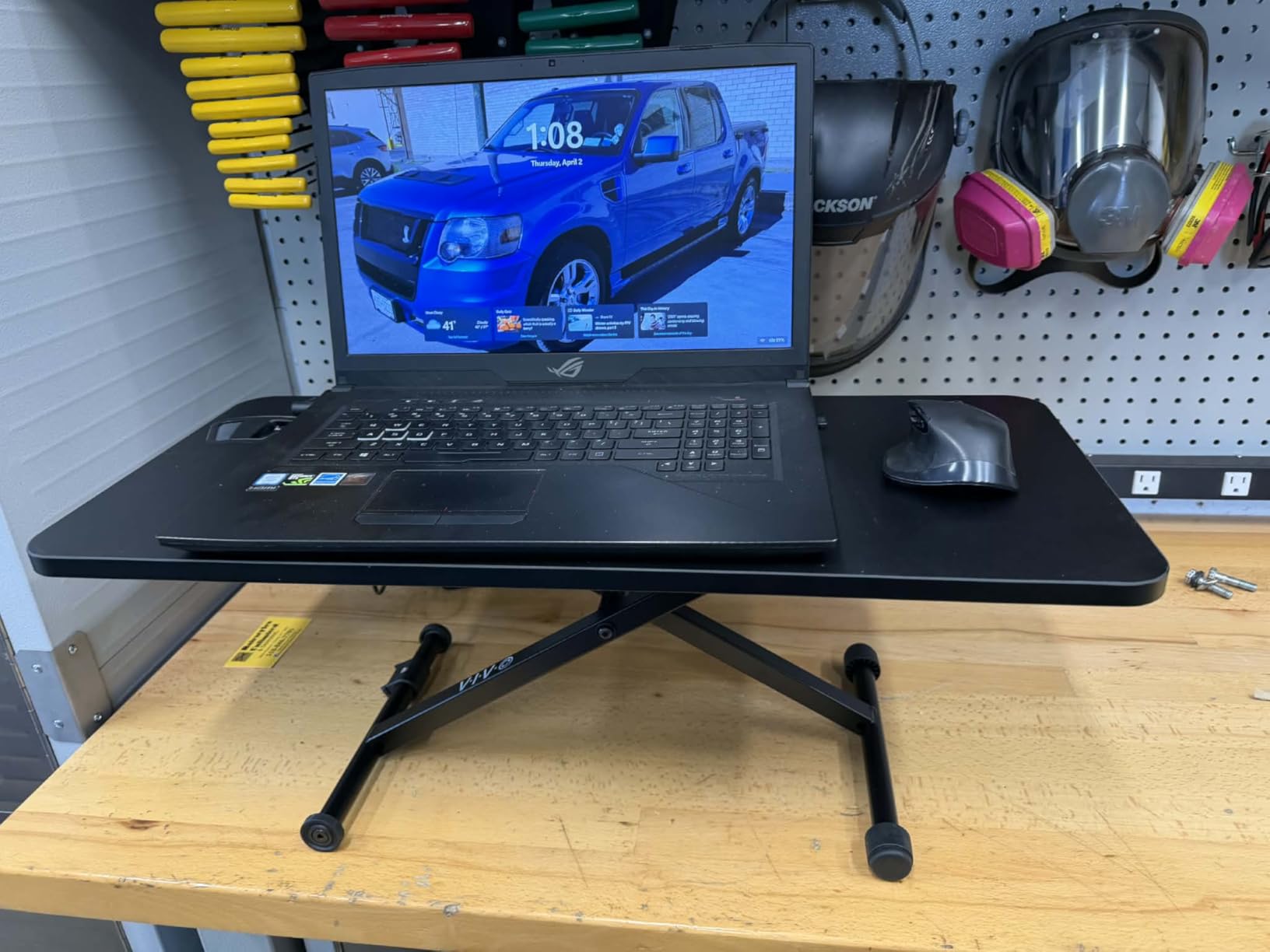 VIVO Black 28 in Single Top Standing Desk Converter, DESK-V011F | Small, Tabletop Sit to Stand Laptop Riser with Scissor Lift Height Adjustment, No Assembly Required customer photo 2