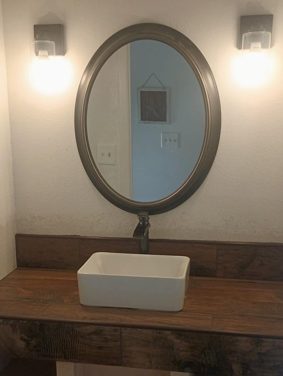 KES 20 Inch Low Profile Vessel Sink, Large Rectangular White Ceramic Bathroom Sink Above Counter, Shallow Countertop Vanity Sink for Modern Farmhouse Antique Dresser Vanity, No Overflow, BVS123S50 customer photo 1