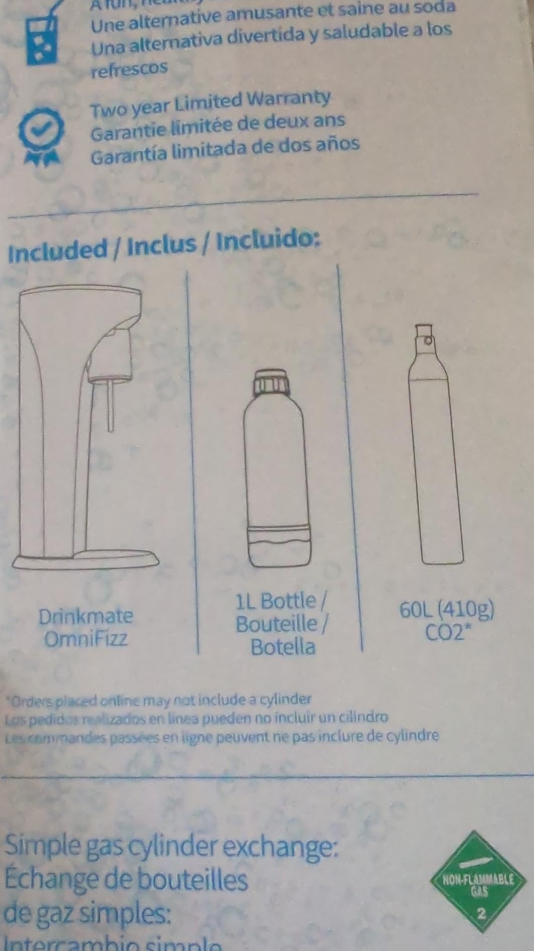 Drinkmate OmniFizz Sparkling Water Maker & Soda Streaming Machine | Carbonates Any Drink | SPECIAL BUNDLE | Includes 60L CO2 Cartridge + Two BPA-Free Bottles (Matte Black) customer photo 2