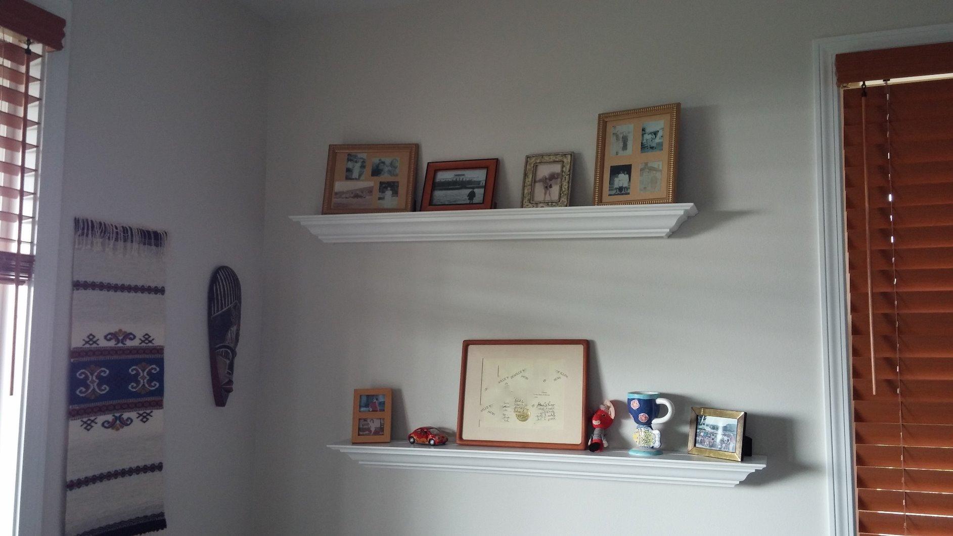 WELLAND 72-Inch Fireplace Mantel Shelf Wall Mounted,White Corona Crown Molding Ledge Floating Shelf, Pinewood customer photo 1