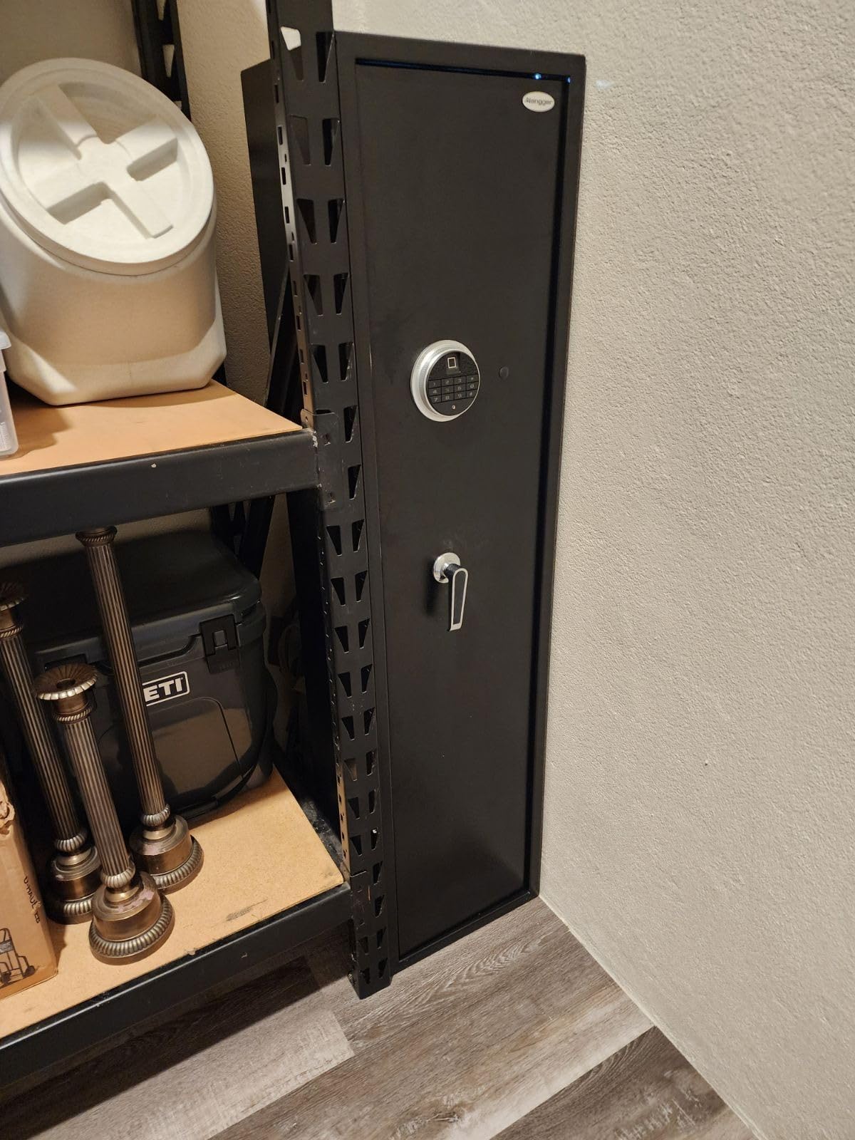 Langger V Biometric Rifle Gun Safe,Quick Access 5-Gun Large Improved Fingerprint Shotgun Security Cabinet for Rifle Shotgun w/o Scopes with Pistol Lock Box,Removable Storage Shelf (New Biometric Safe) customer photo 1