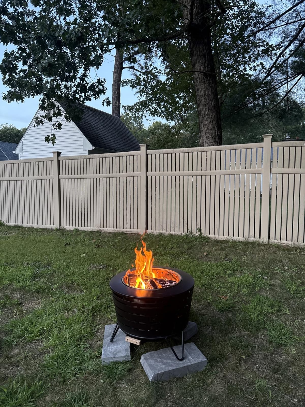 TIKI Patio Smokeless Fire Pit, 25 in Wood Burning Fire Pit with Cover | Black, Stainless Steel customer photo 1