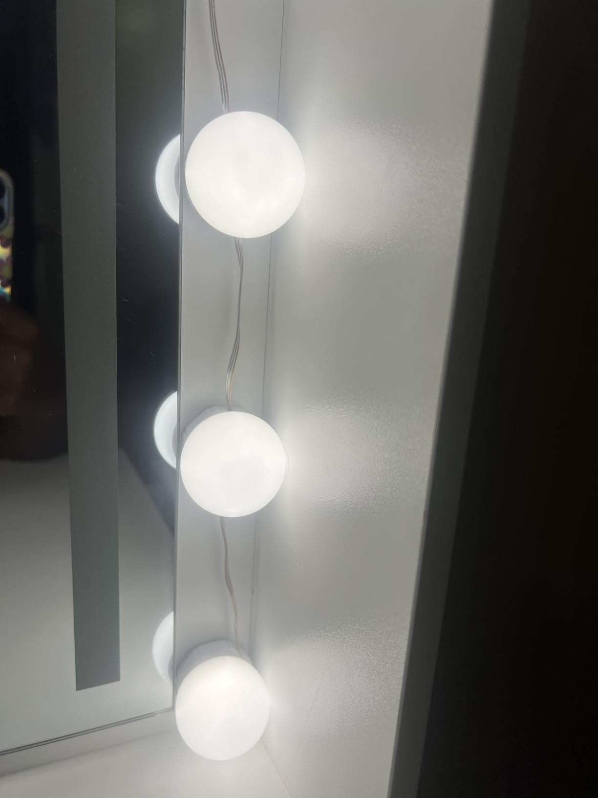 Consciot LED Vanity Lights for Mirror, Hollywood Style 10 Dimmable Bulbs | Adjustable Color & Brightness, USB Cable, Mirror Lights Stick on for Makeup Table Dressing Room Mirror customer photo 1