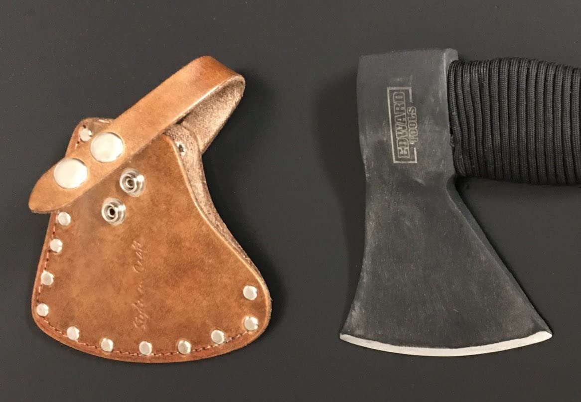 Edward Tools Wood Axe - Heavy Duty Small Camp Hatchet with Sheath - for Splitting Wood, Kindling - Forged Steel Blade with No Slip Handle - Throwing Hatchet and Axe customer photo 1