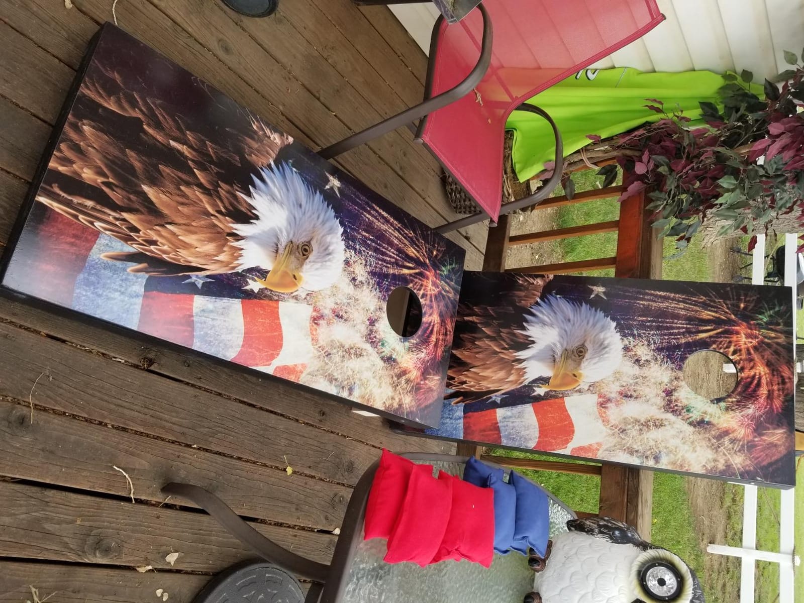CornholeGamesUSA Pro Cornhole Boards Set | Made in USA | 3/4 Baltic Birch | No Bounce | Triple Thick Legs | Two Brace & Handles, Tournament 2x4 Regulation Set with Score Tower & Bags customer photo 2
