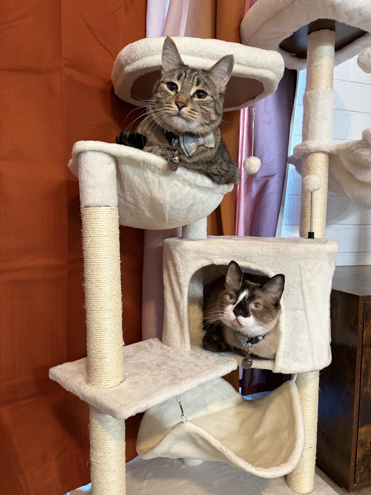 YUNIQUE Cat Tree with Cat Condo and Big Hammock, Grey customer photo 2