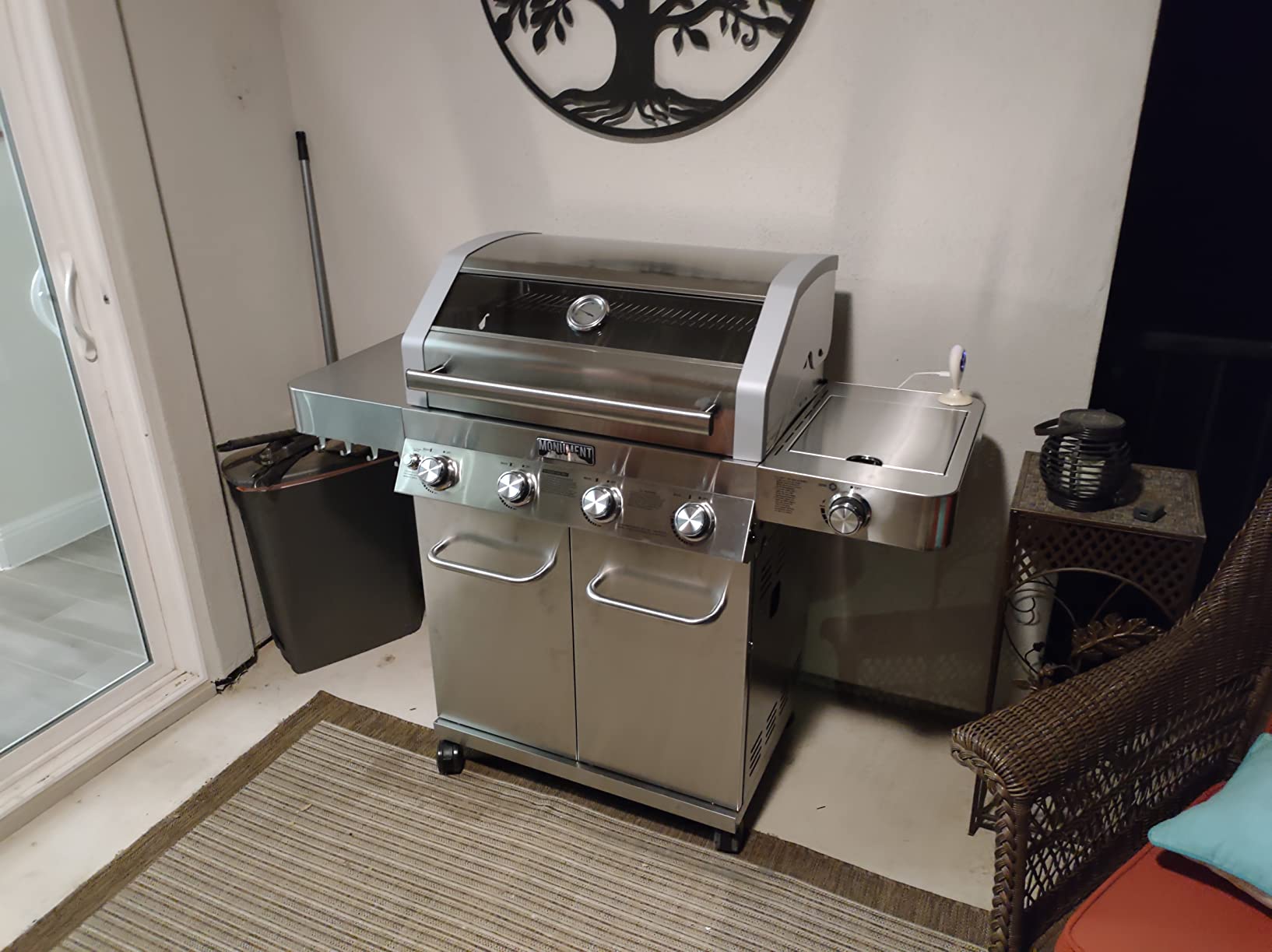 Monument Grills Larger Convertible 4 Burner Natural Gas Grill Stainless Steel Cabinet Style Propane Grills, LED Controls, Side Burner(Without Conversion Kit) customer photo 1