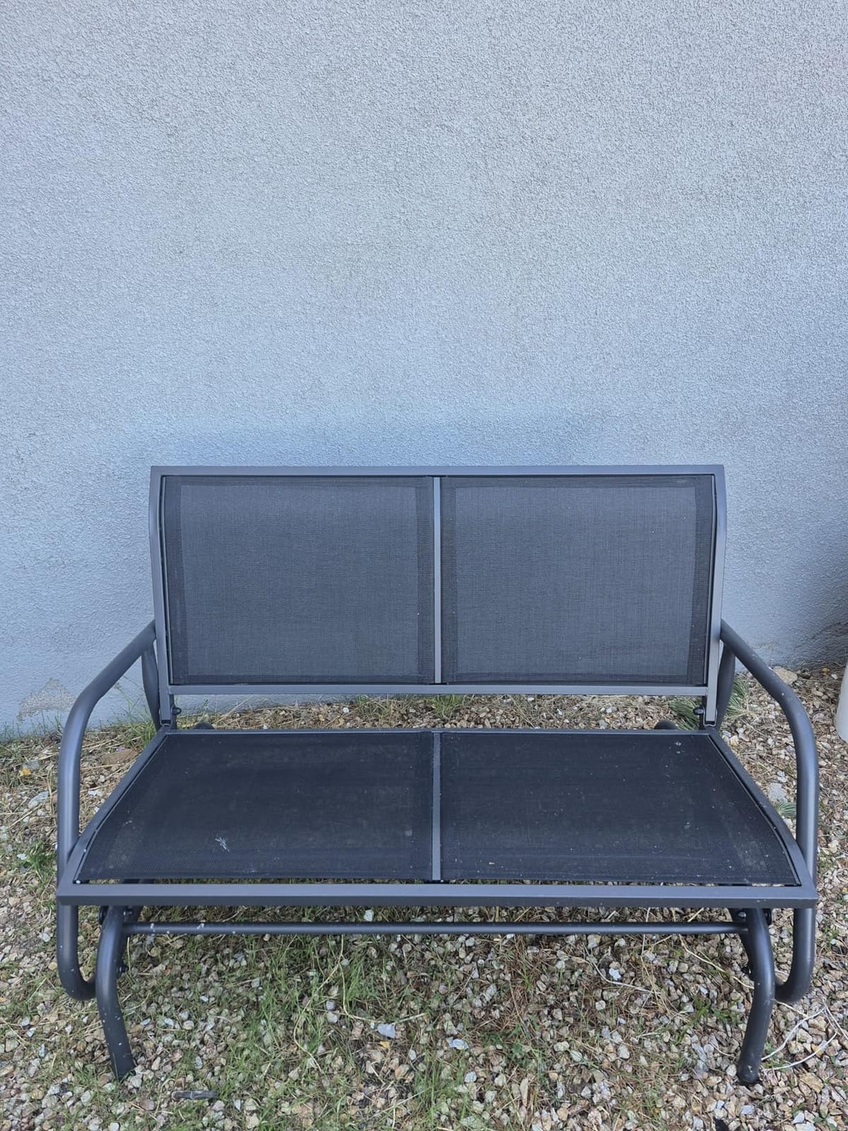 Outsunny 2-Person Outdoor Glider Bench with Steel Frame, Gray customer photo 1