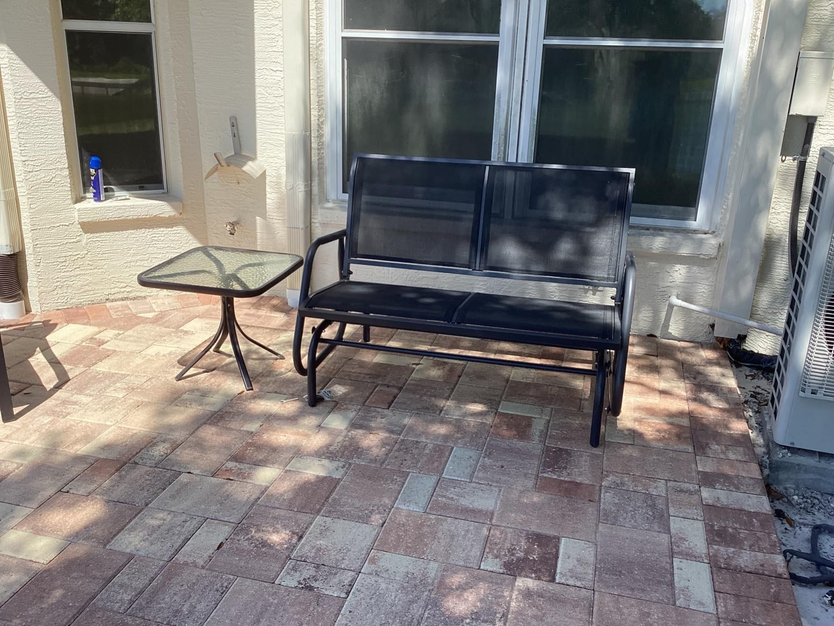 Outsunny 2-Person Outdoor Glider Bench with Steel Frame, Gray customer photo 2
